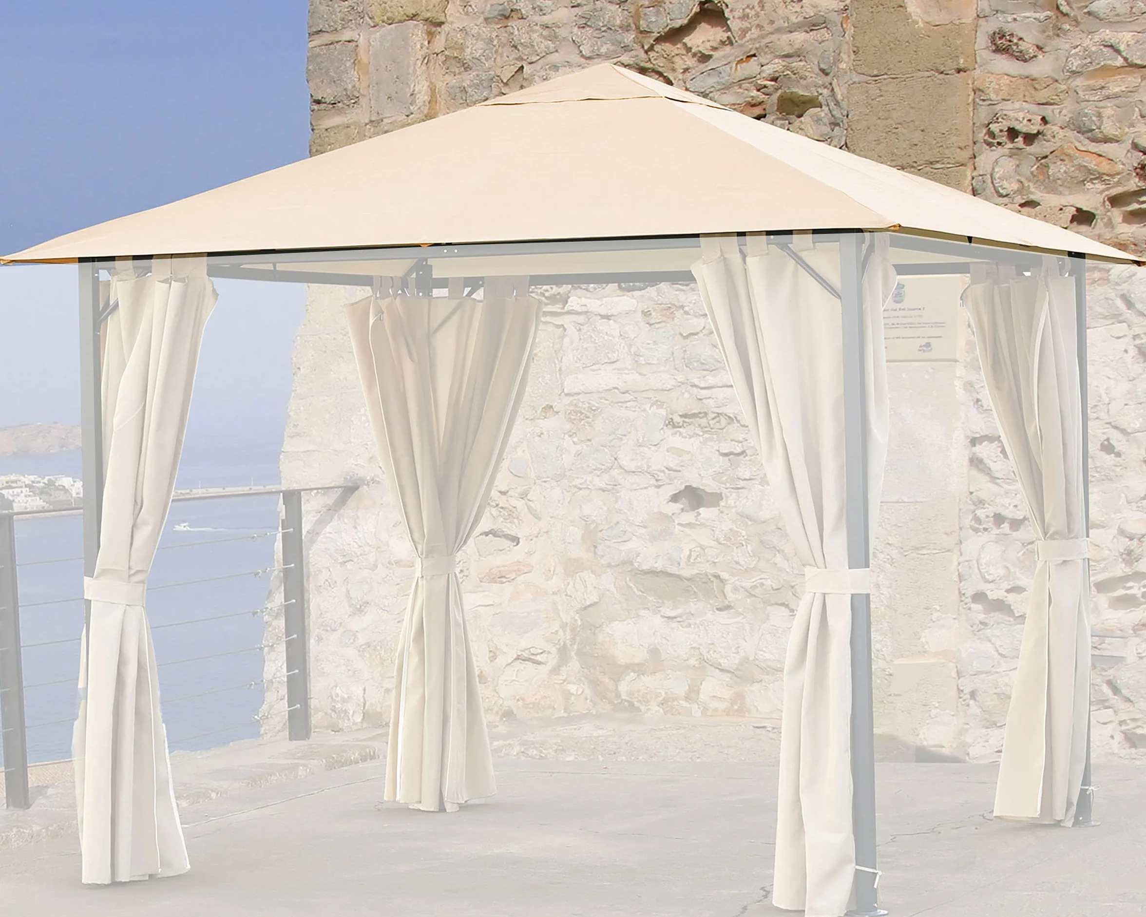 QUICK STAR Zadaszenie tymczasowe 3 x 3 m pawilon ogrodowy Nizza piasek namiot imprezowy