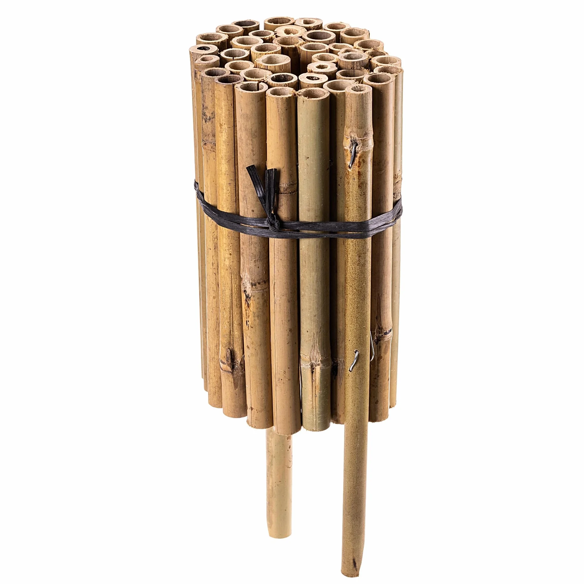 KADAX Krawędź trawnika z bambusa, 100 x 30 cm, elastyczne obramowanie rabatki z bambusowych drążków, ogrodzenie bambusowe do ogrodu, dekoracyjne ogrodzenie ogrodowe