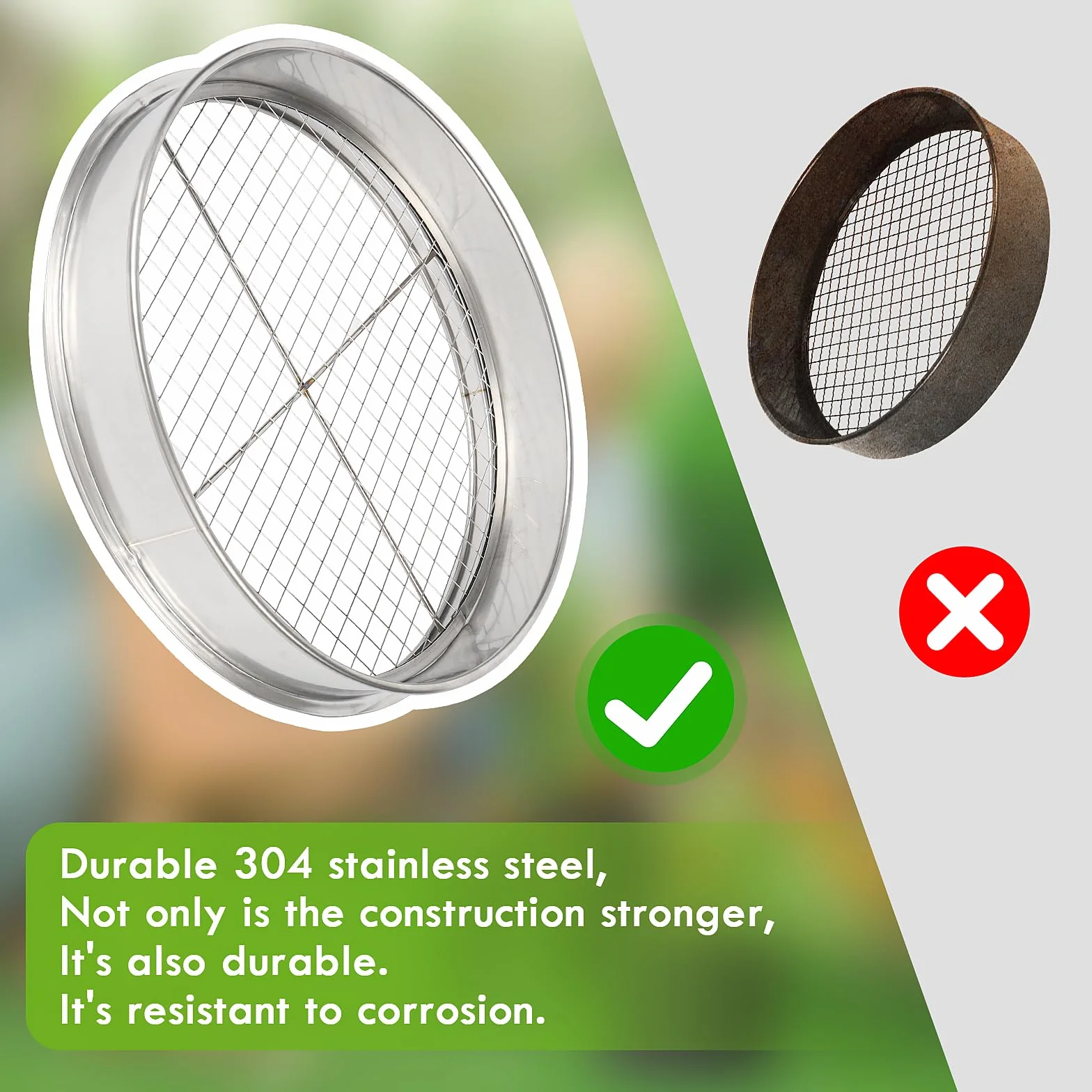 Sitko do kompostu ze stali nierdzewnej 30 cm 5 sitek wymiennych 3-12 mm srebrny