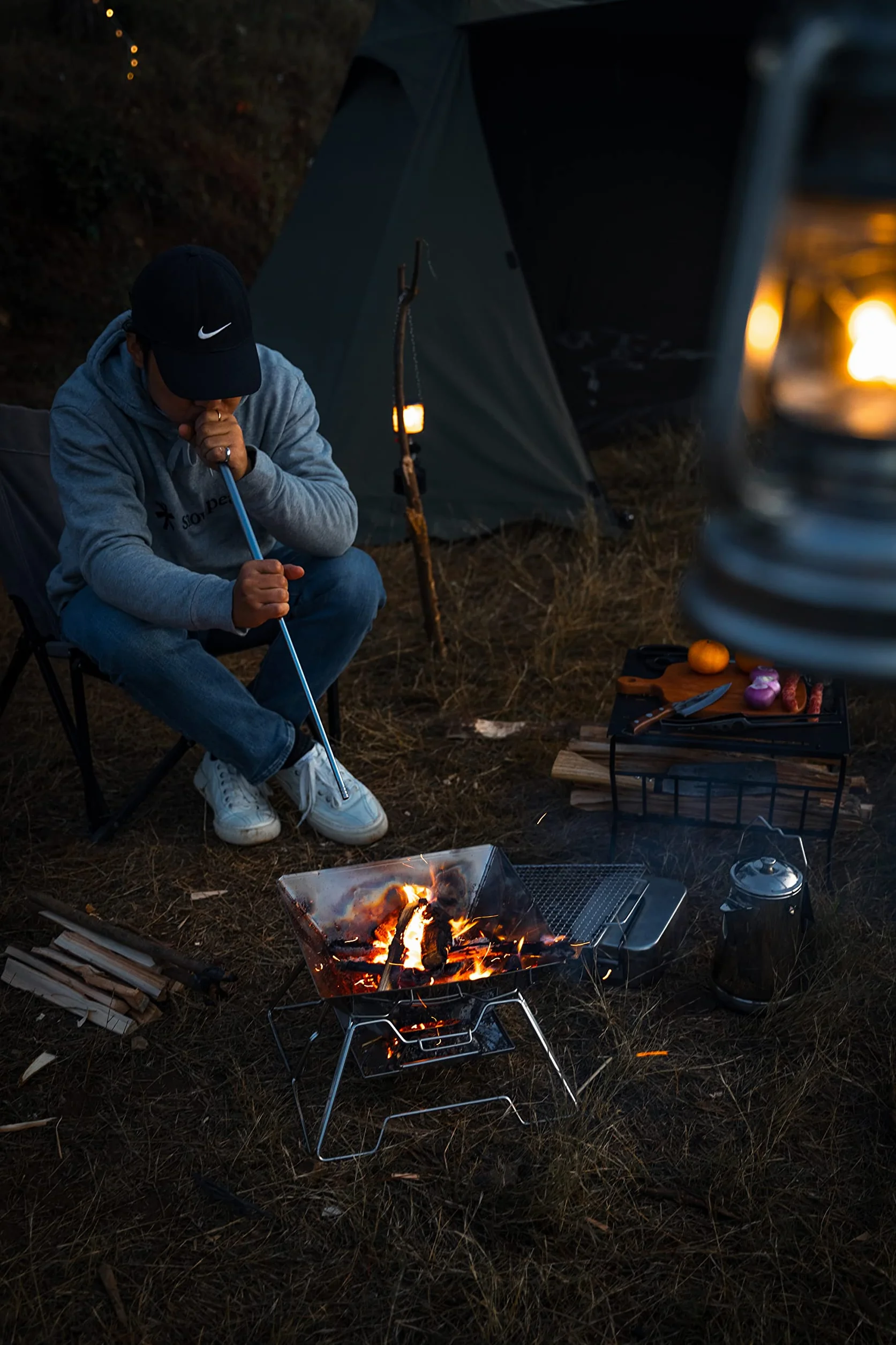 Campingmoon MT-2 Przenośny składany grill ze stali nierdzewnej z torbą