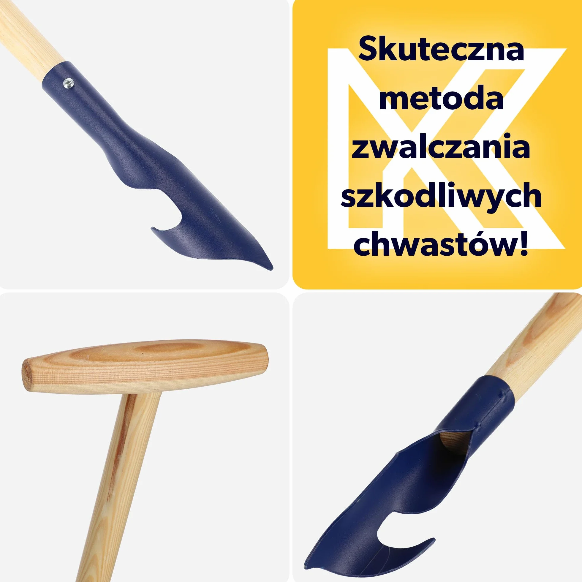 KADAX Metalowy wyrywacz do chwastów z głowicą spiralną, ręczny, 116 cm, niebieski