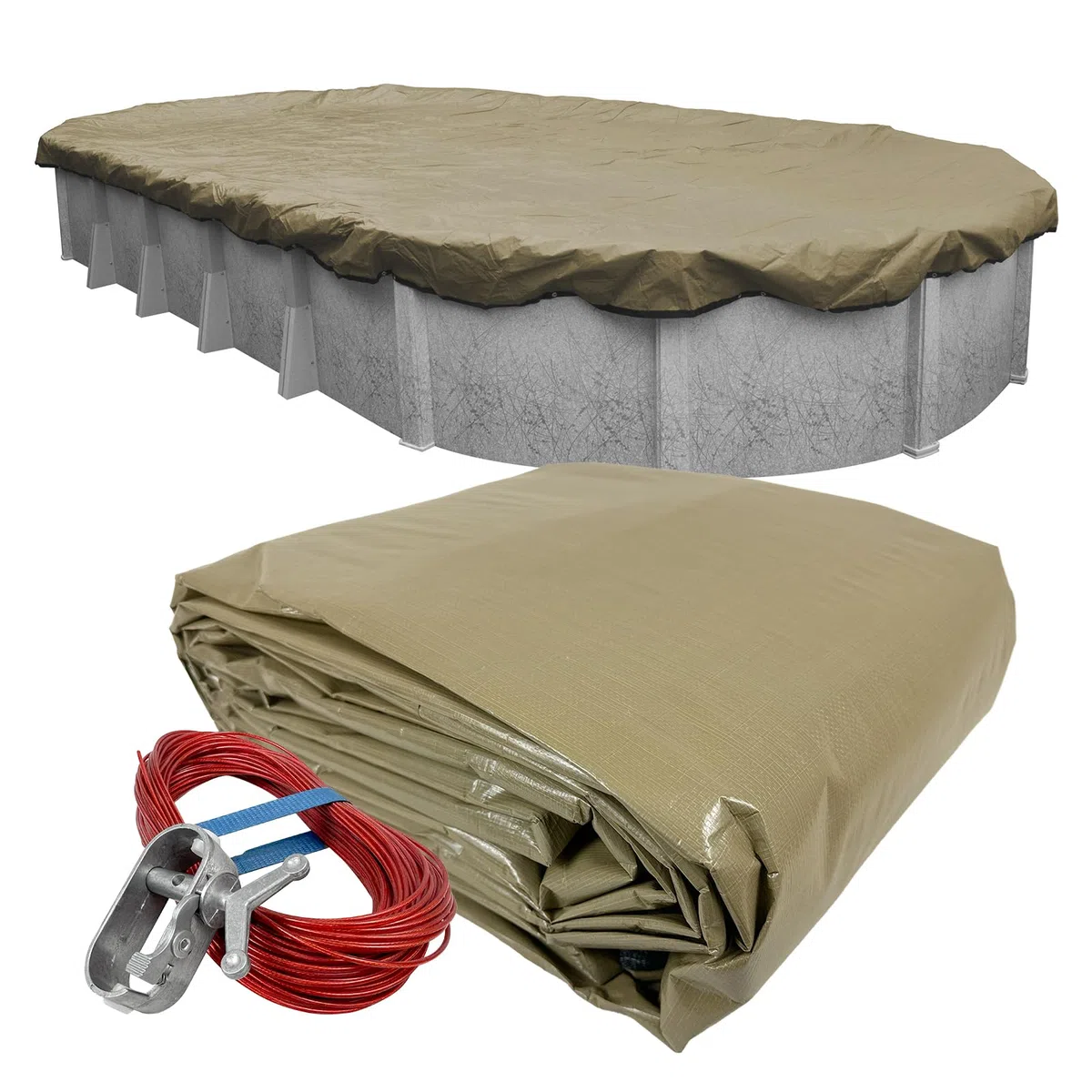 Robelle 601527-4 Pokrywa basenu na zimę, Superior, 4,6 x 8,2 m nad ziemią