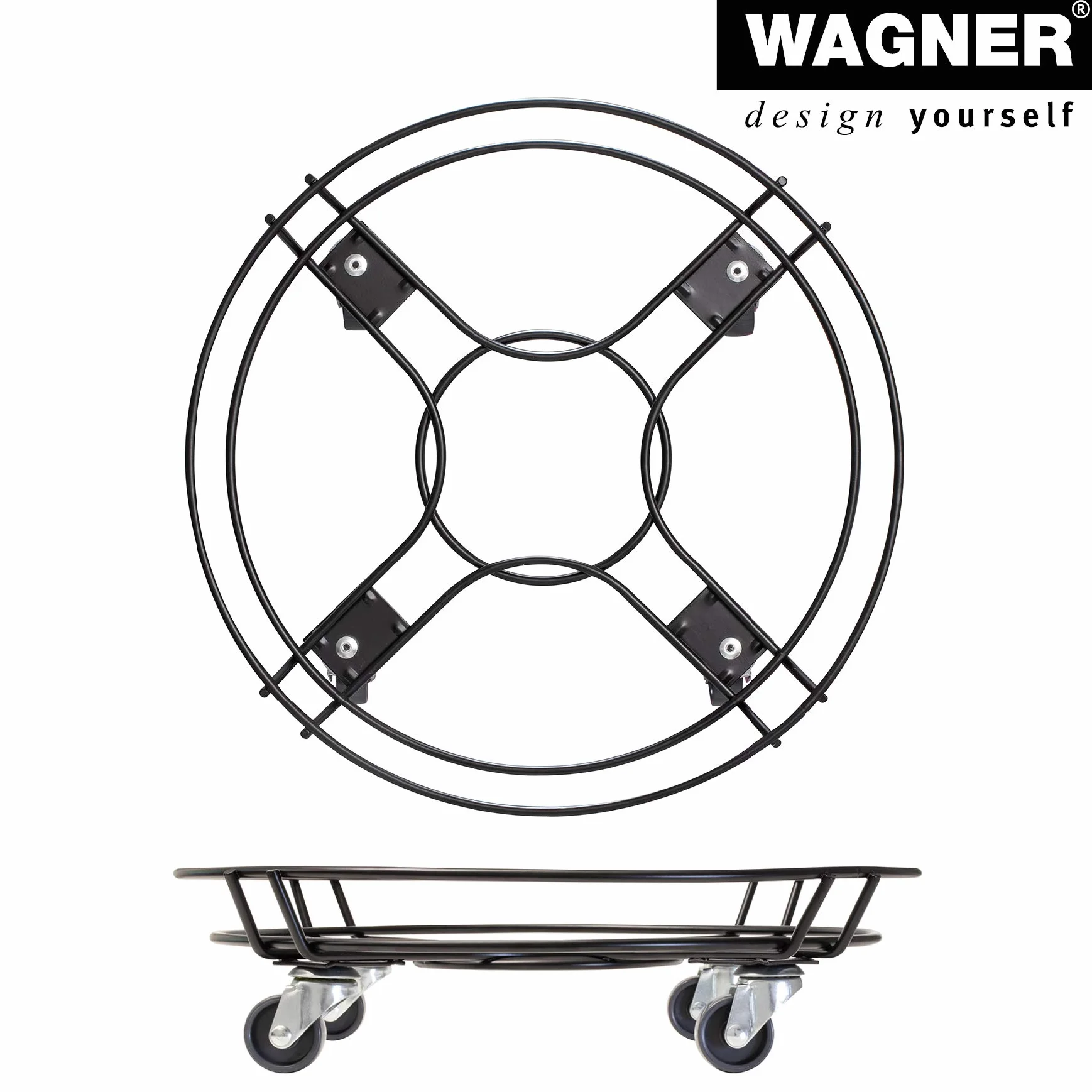 WAGNER Black Edition 20093401 podstawka pod rośliny do użytku na zewnątrz i we wnętrzach, kolor czarny