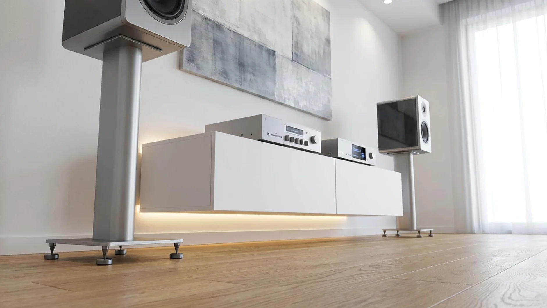 PrecisionGeek Kolce głośnikowe M8 z podkładkami izolacyjnymi 20 mm, zestaw 4 kolców + 4 podkładki, anodowane aluminium, szare, głośniki HiFi, stojaki AV, subwoofery i sprzęt audio, nóżki