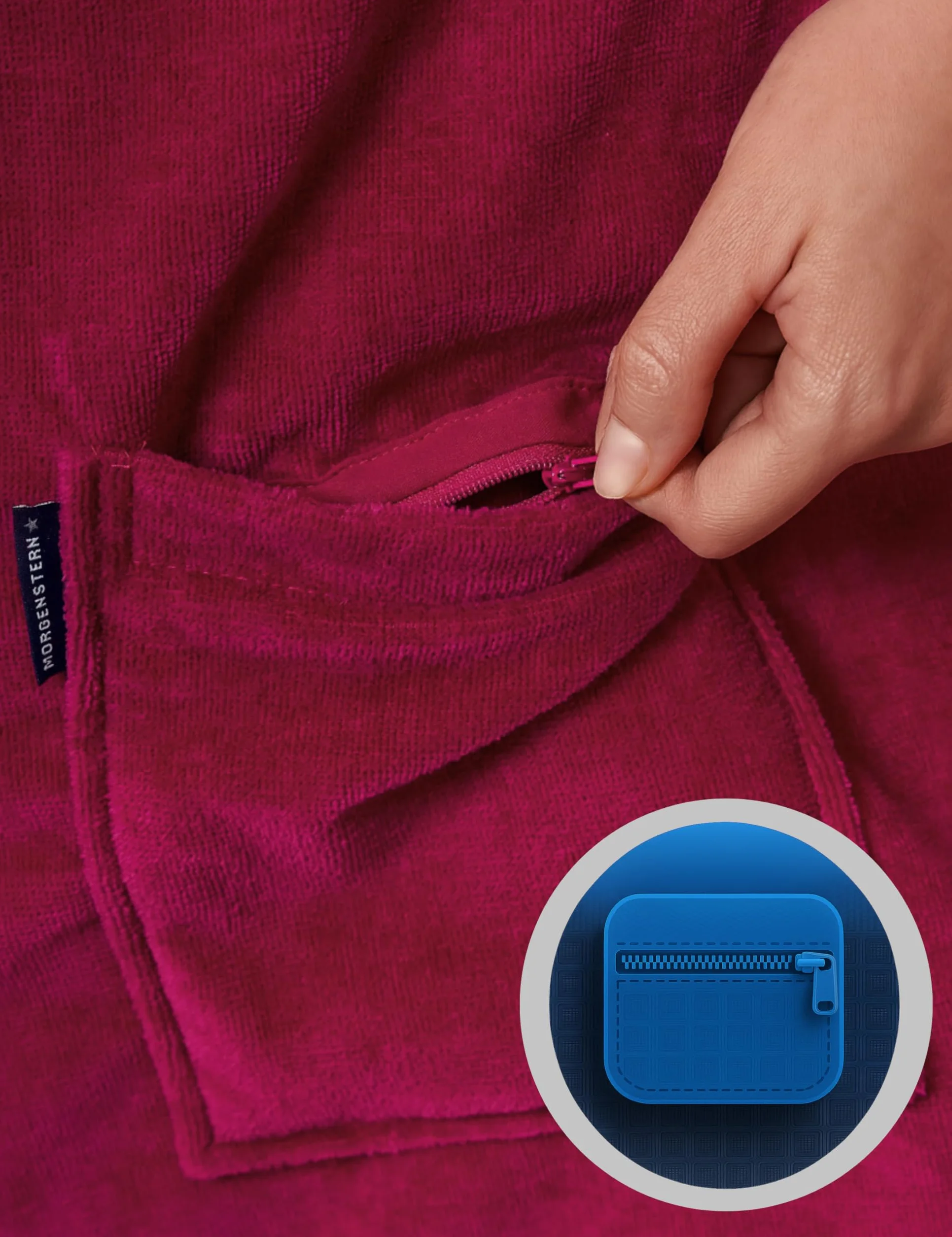 Morgenstern Damski kilt do sauny z kieszenią, 90 cm długości, bawełna, Fuchsia, jeden rozmiar