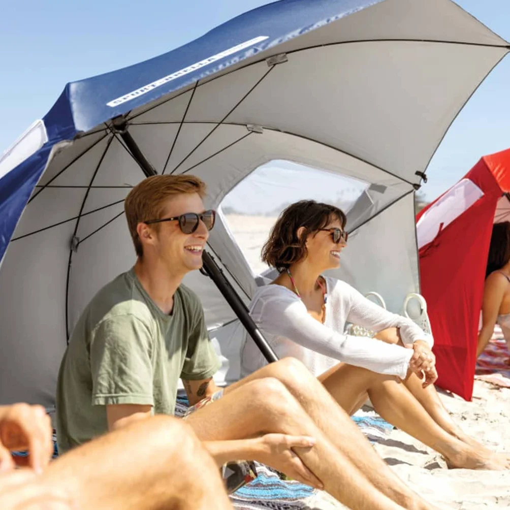 Sport-Brella Unisex Bella Premiere Parasol Przeciwsłoneczny, Niebieski/Szary, 2.4 m