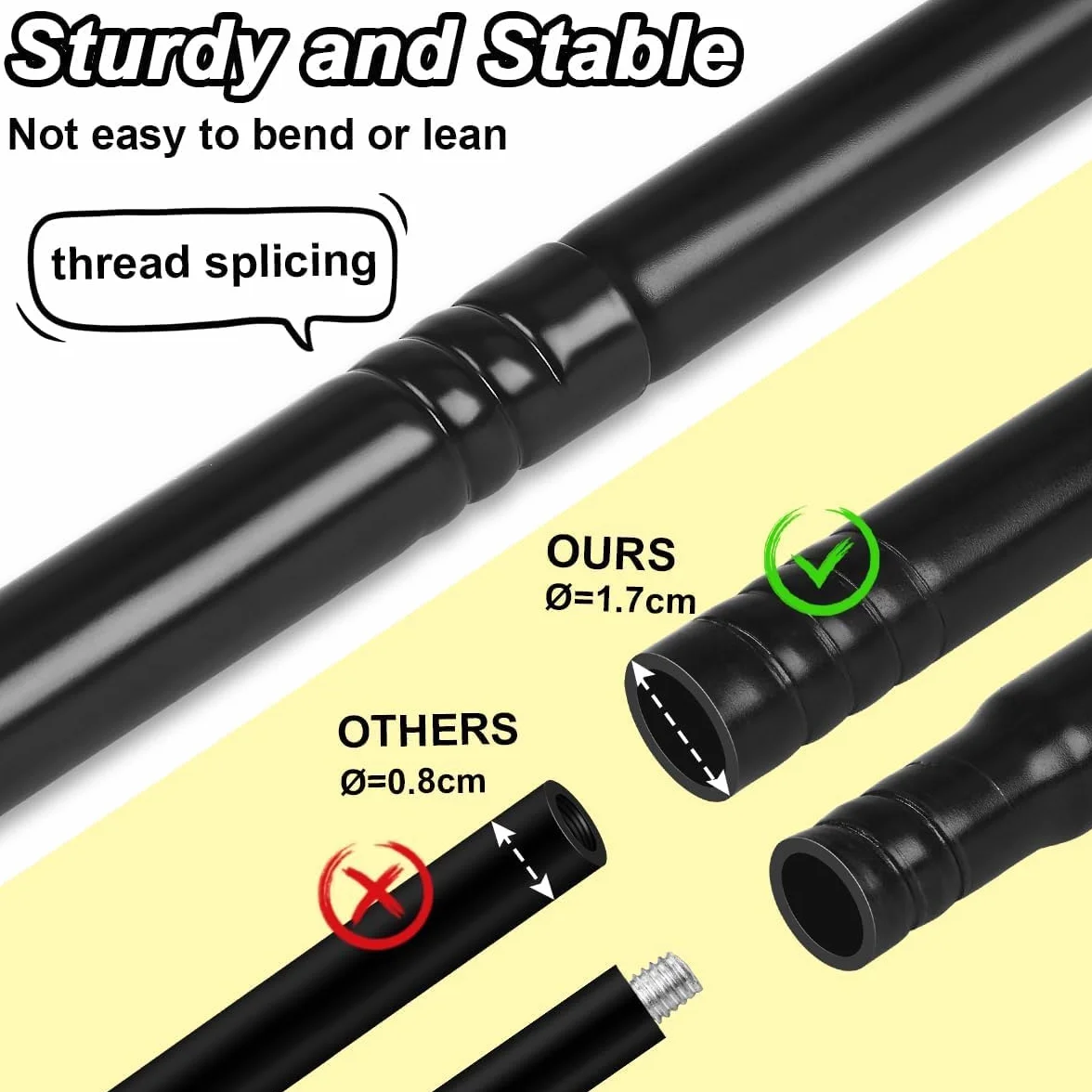 Metalowy stojak na karmnik dla ptaków 195 cm regulowana stacja wisząca 2 haczyki czarny
