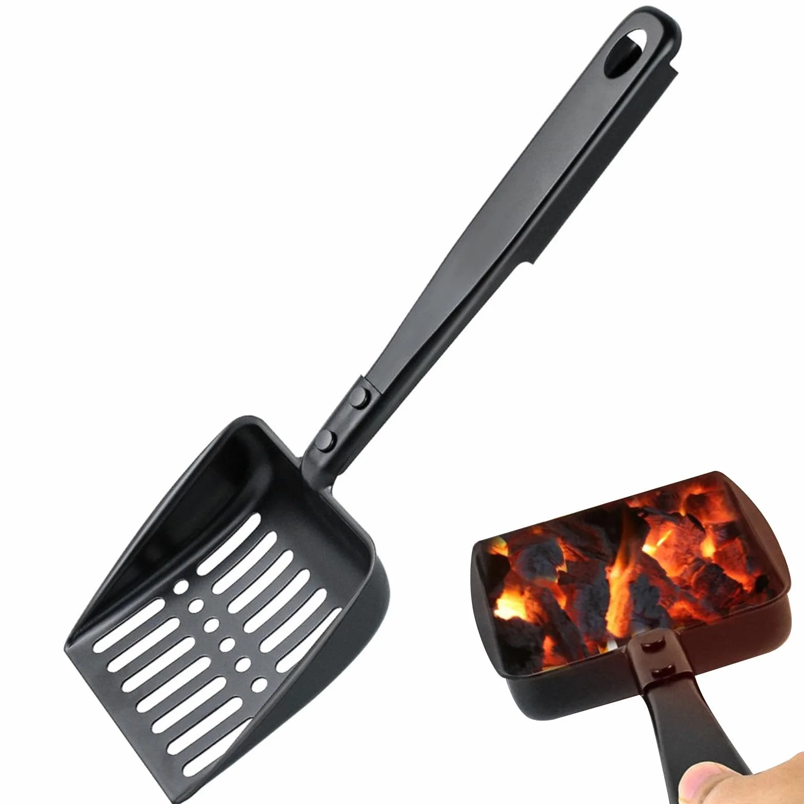 Metal Fireplace Ash Shovel, Hollow Out Wood Stove Ash Sifter, Iron Coal Shovel, Fire Pit Tools, Fireplace Ash Remover, Outdoor BBQ Grill Tools, Iron Ash Shovel, Ash Sifter Shovel