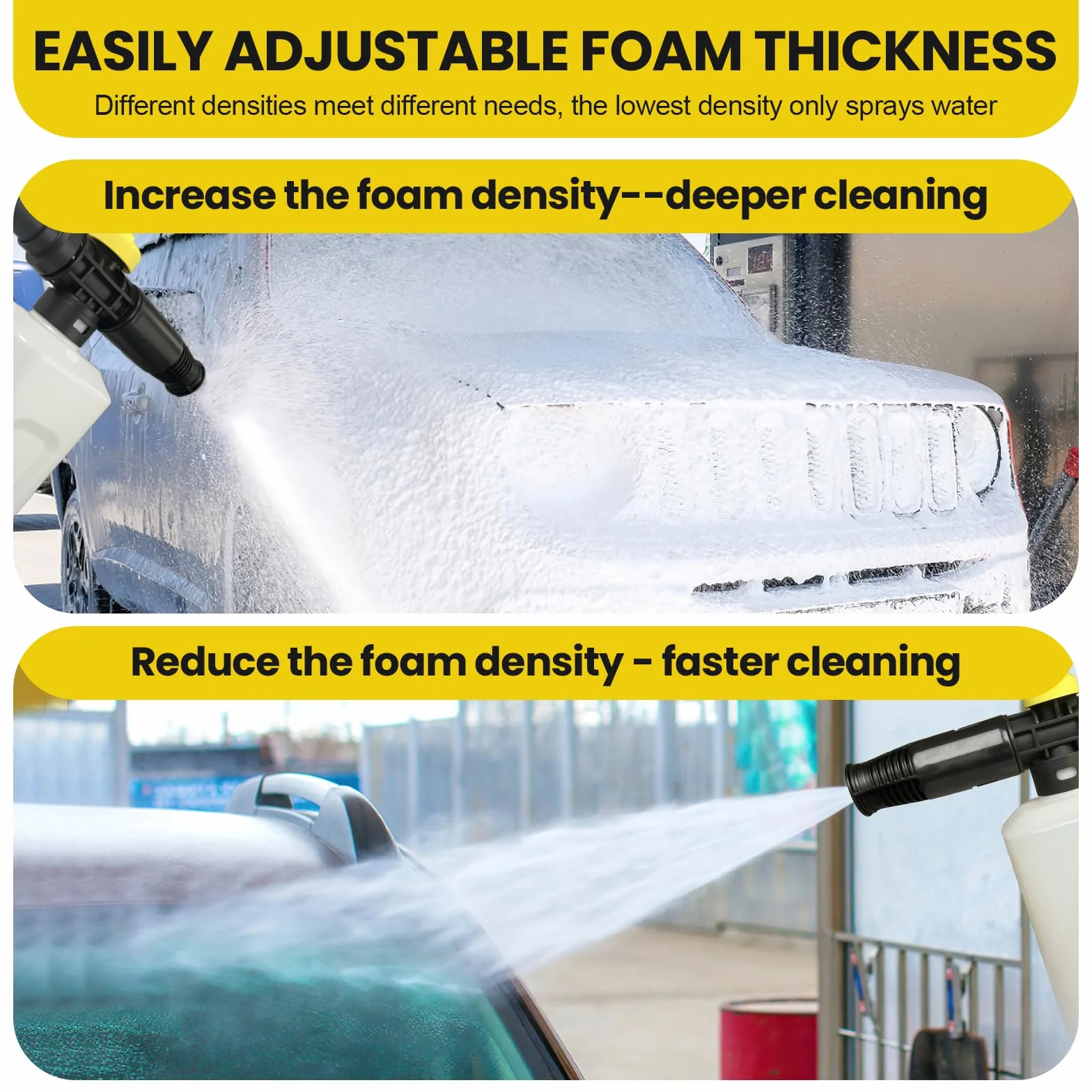 Mydło Snow Foam Cannon Lance do mydła Karcher K5~K7, butelka na myjkę ciśnieniową 750 ml do myjki wysokociśnieniowej Karcher dysza z pianki śnieżnej regulowana 2175PSI