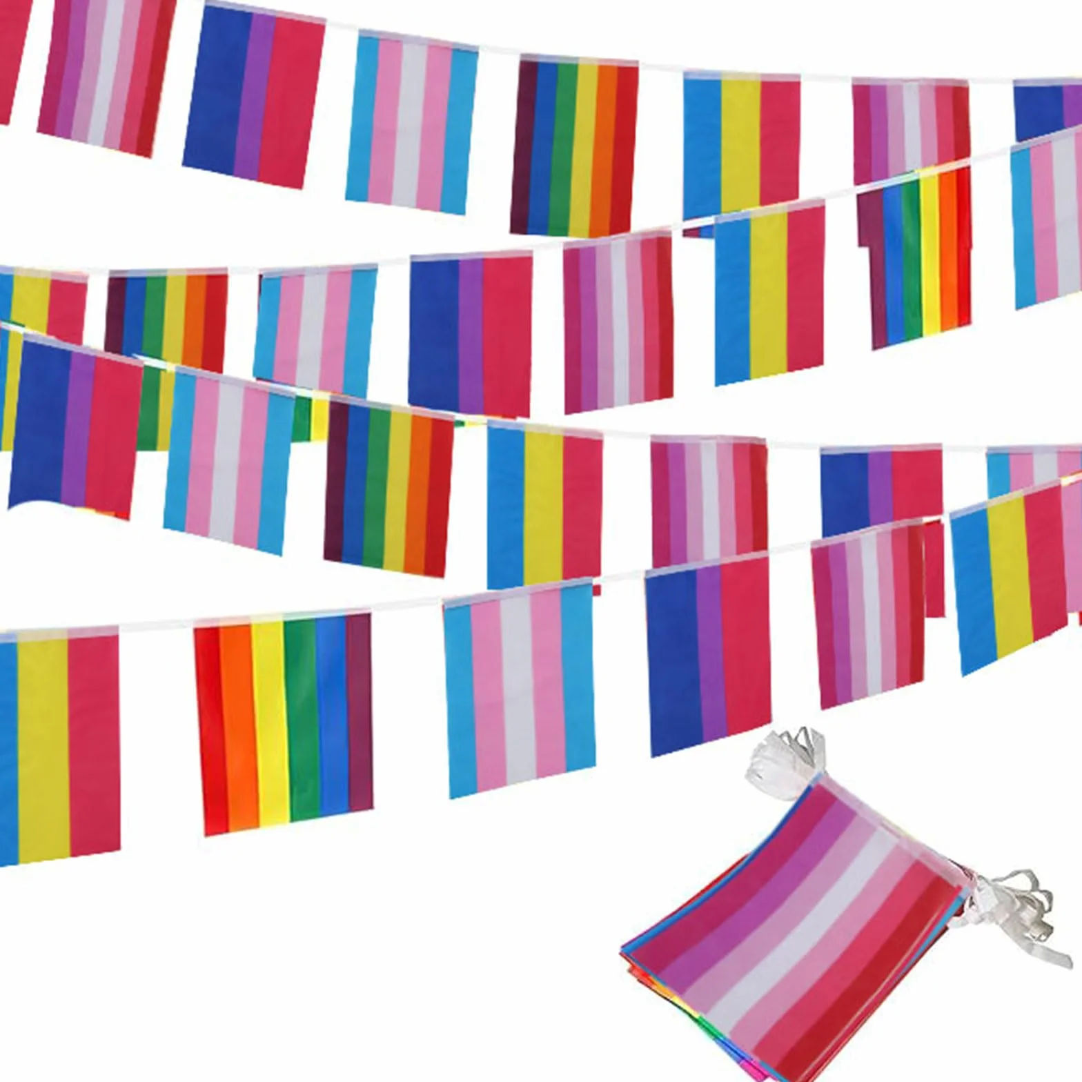 ACTOYS Tęczowa Flaga LGBT Pride 10 metrów Girlanda Dekoracja Impreza