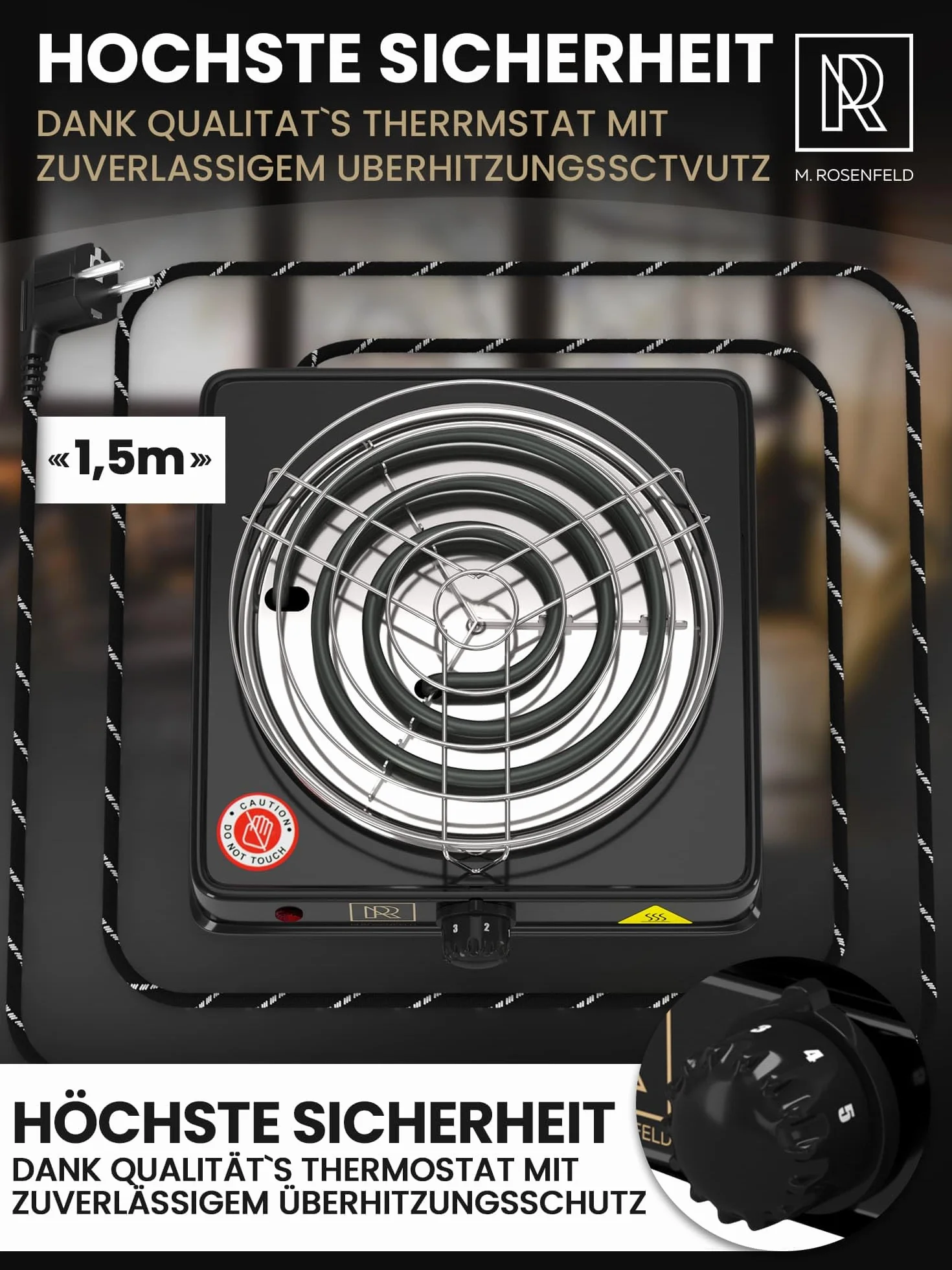 M. ROSENFELD zapalniczka na węgiel do sziszy - elektryczna zapalniczka na węgiel szisza 1000W + zestaw akcesoriów do sziszy siatka na węgiel ze stali nierdzewnej i szczypce na węgiel drzewny