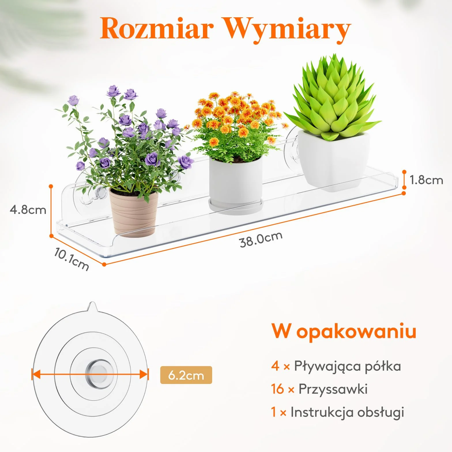 Pływające półki okienne na rośliny Lifewit 15 cali, 4 akrylowe półki z przyssawkami, przedłużacz parapetu do wewnętrznych sukulentów, mikro zieleni, doniczki na nasiona, sadzarki do ziół