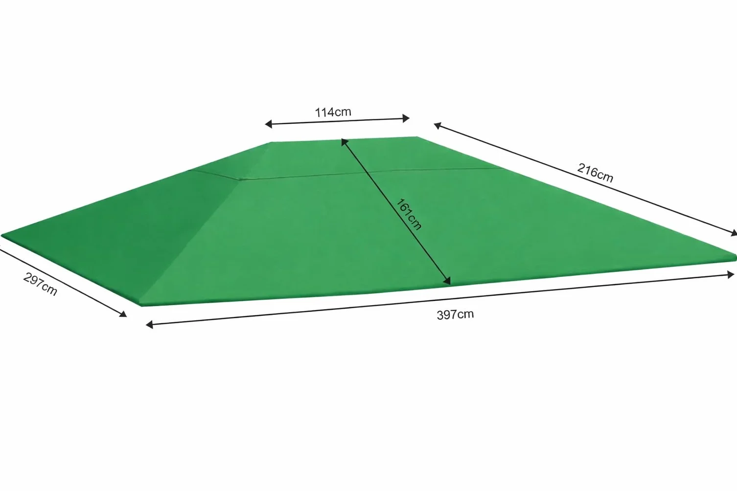 Dach zapasowy do pawilonu ogrodowego 3 x 4 m zielony