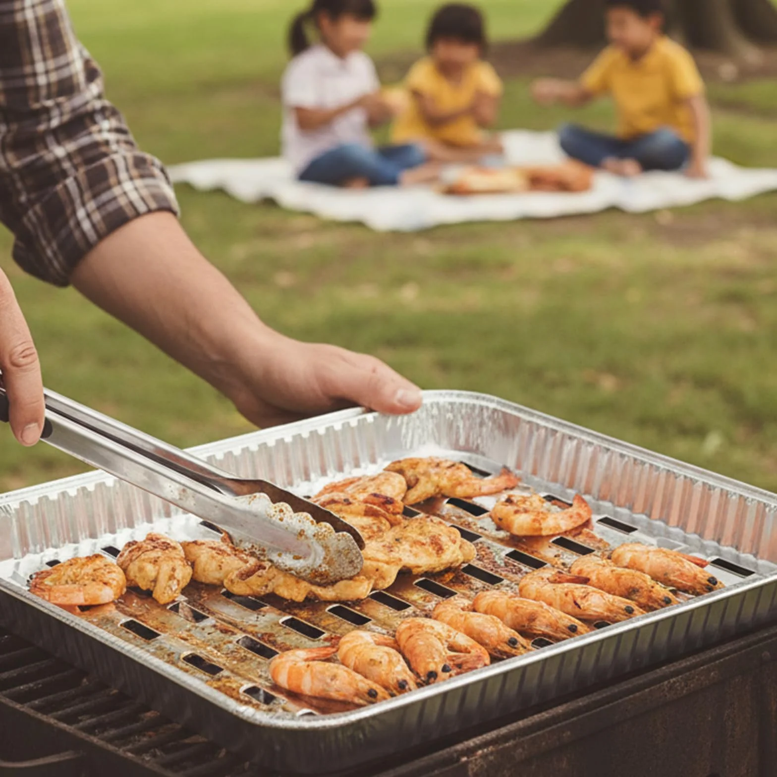 Aluminiowe miski do grilla BBQ 40 sztuk 340x230x23 mm