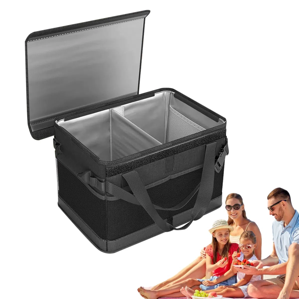 Torba piknikowa | składana o dużej pojemności - pudełko na lunch wielokrotnego użytku | do parku kempingu podróży rekreacji na świeżym powietrzu plaża grill rodzinna wycieczka