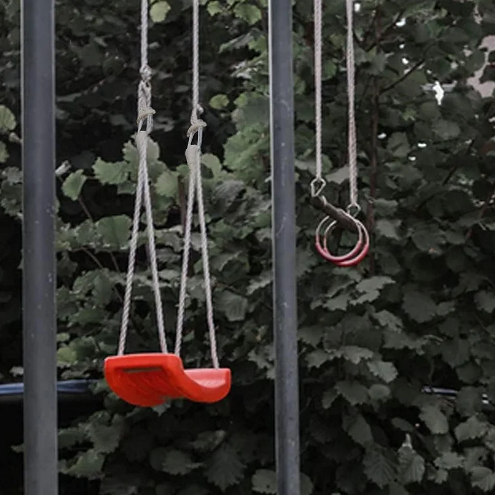 Liny do huśtawki, 2 szt., hamak, huśtawka, wiszący pasek z wytrzymałymi haczykami, do użytku wewnątrz i na zewnątrz, huśtawka, hamak, zestaw akcesoriów na plac zabaw (4 m, pojedyncza lina)