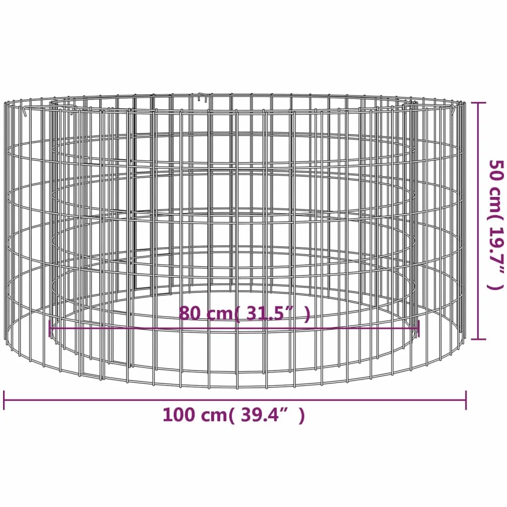 vidaXL Palenisko gabionowe, Ø 100 cm, galwanizowane żelazo