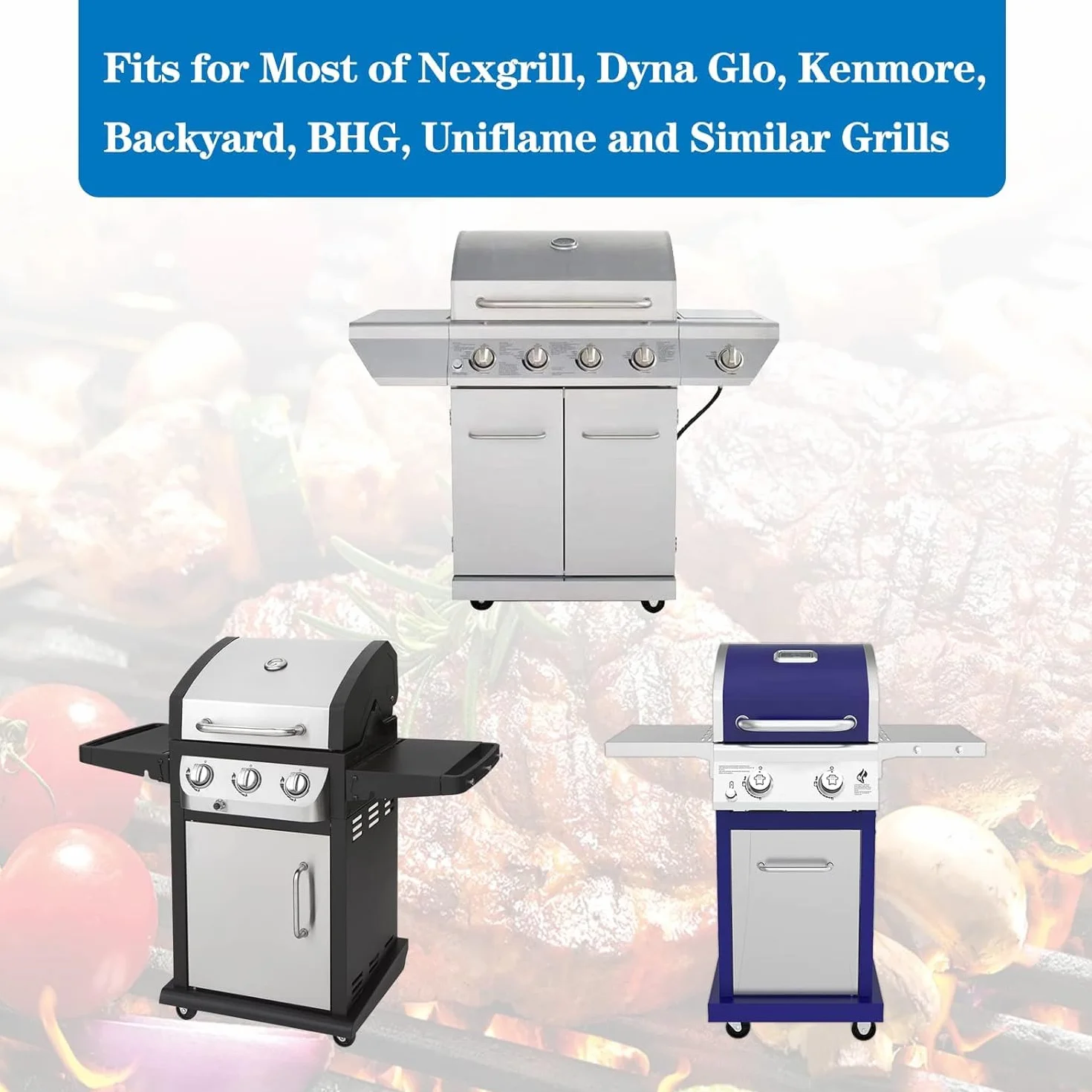 Denmay Uniwersalna wanna na tłuszcz z tacką ociekową 38-65 cm, regulowana patelnia ociekowa do grilla gazowego 2, 3, 4 palników, firmy Charbroil, Enders, Weber, Barbecook, Campingaz, Proficook i wielu