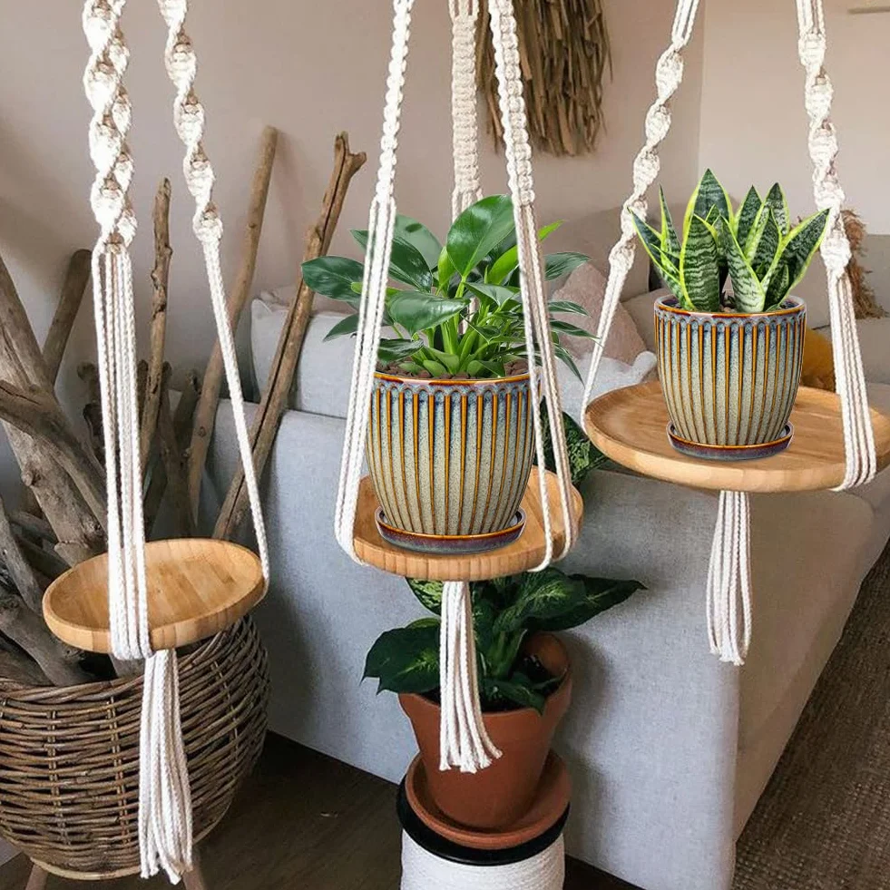 Ceramiczne doniczki Oairse Zestaw 2 sztuk 13 cm 15 cm brązowa z otworami drenażowymi