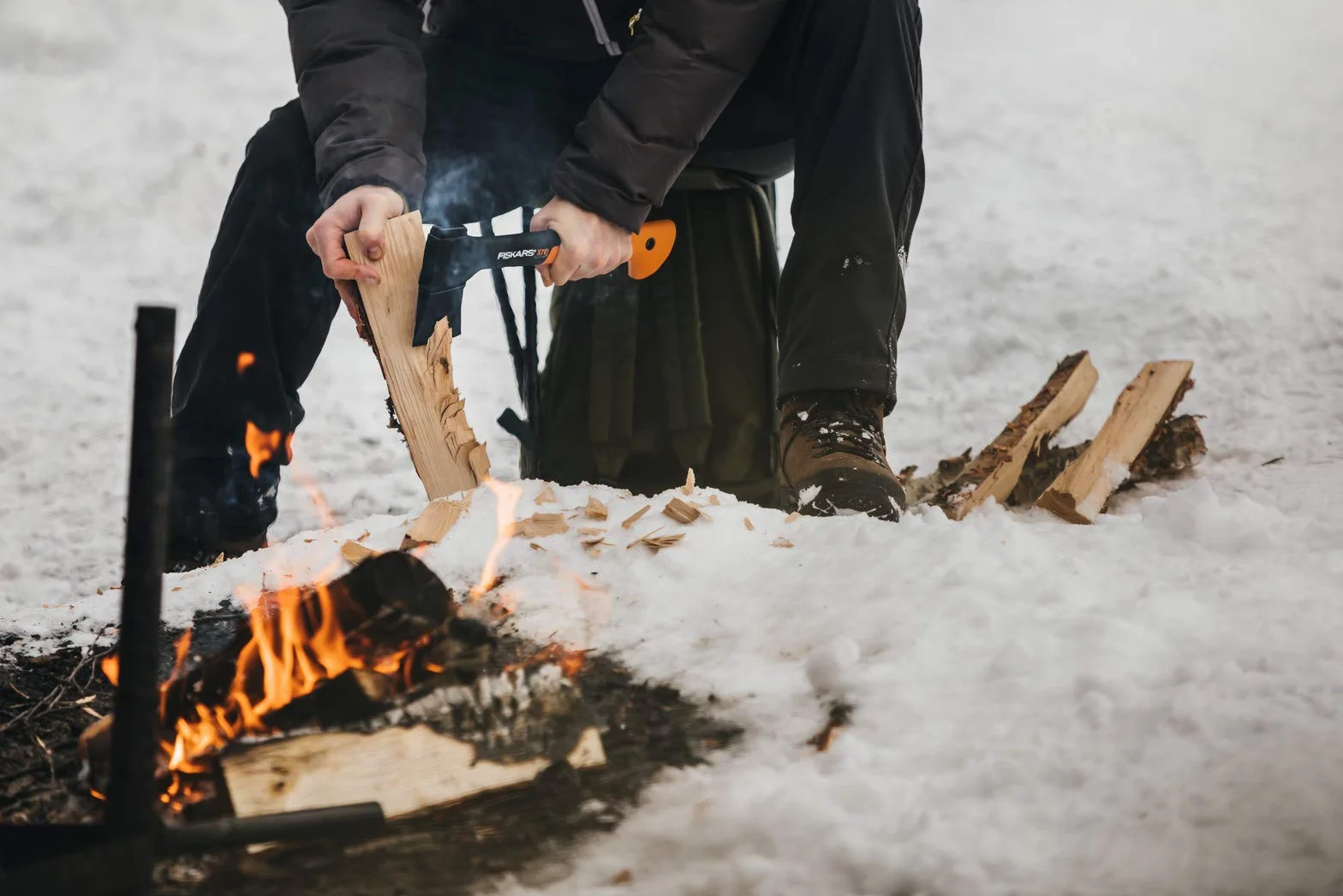 Fiskars X-Series Zestaw Siekiery z Ostrzałką, Czarny/Pomarańczowy, X7-XS