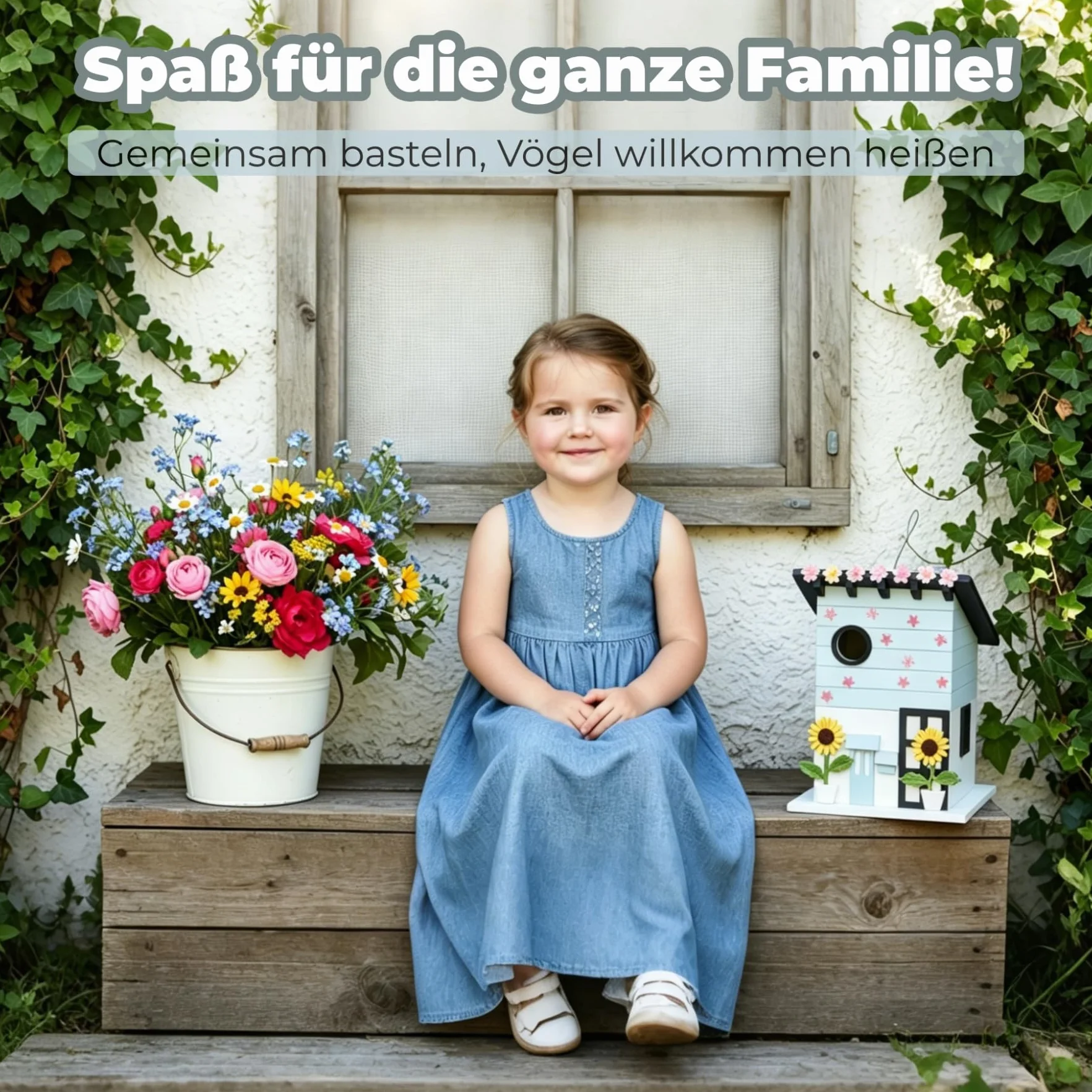 Domek dla ptaków do zawieszenia – budka lęgowa w stylu wiejskim dla małych ptaków, dekoracyjny domek dla ptaków do ogrodu, na balkon i taras z otworem wlotowym 33 mm