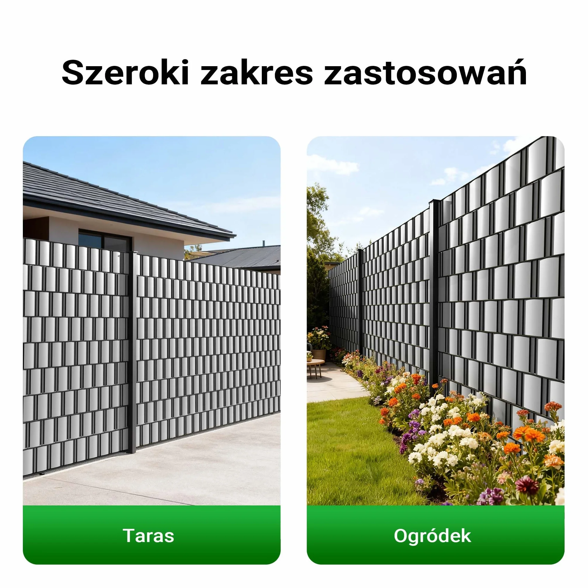 Taśma ogrodowa PCV 35mx19cm 450g/m² szara z klipsami osłona na ogrodzenie
