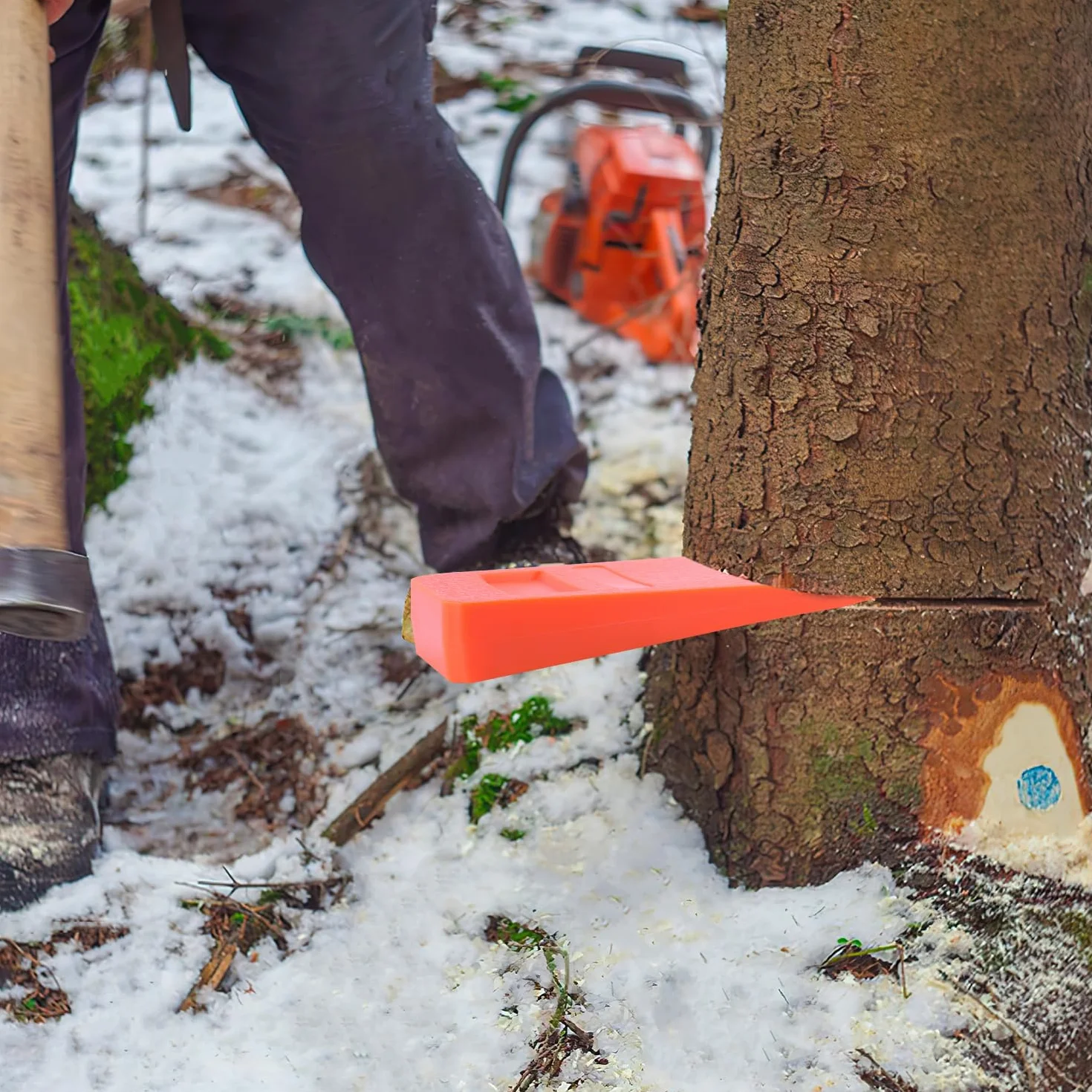 Plastikowe kliny ścinające bezpieczne 3 szt. Plastikowe kliny łańcuchowe 6 cali kliny do cięcia drzew wielokrotnego użytku i trwałe do kontrolowanego ścinania drzew