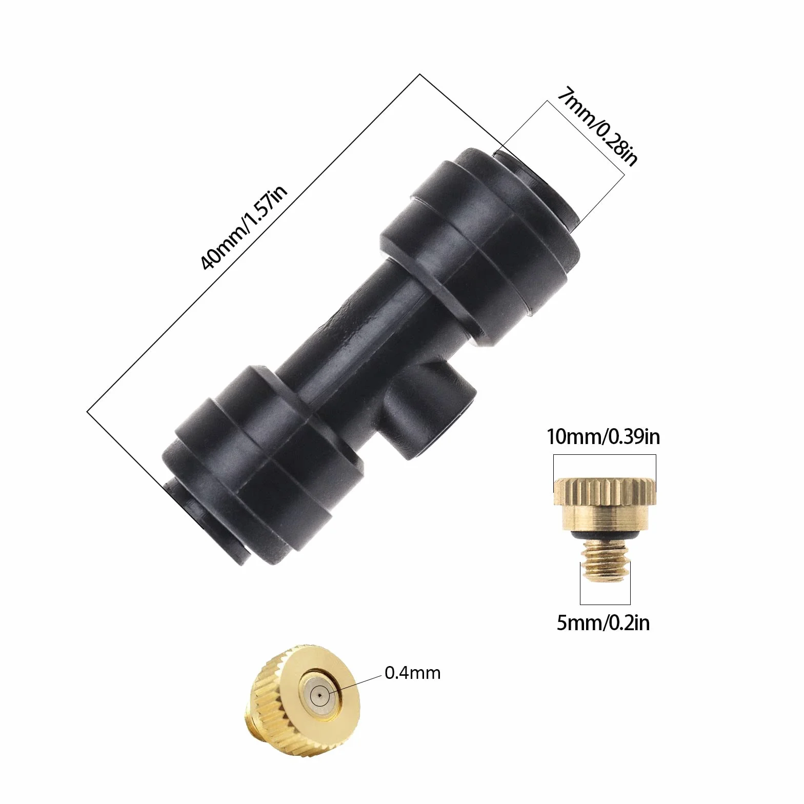 21 szt. Dysze mg?y wodnej zestaw zraszaczy 10x dysza Slip-Lock Mister 10x gwint 10/24 trójniki UNC i 1x system ch?odzenia wtyczki do szklarni ogród