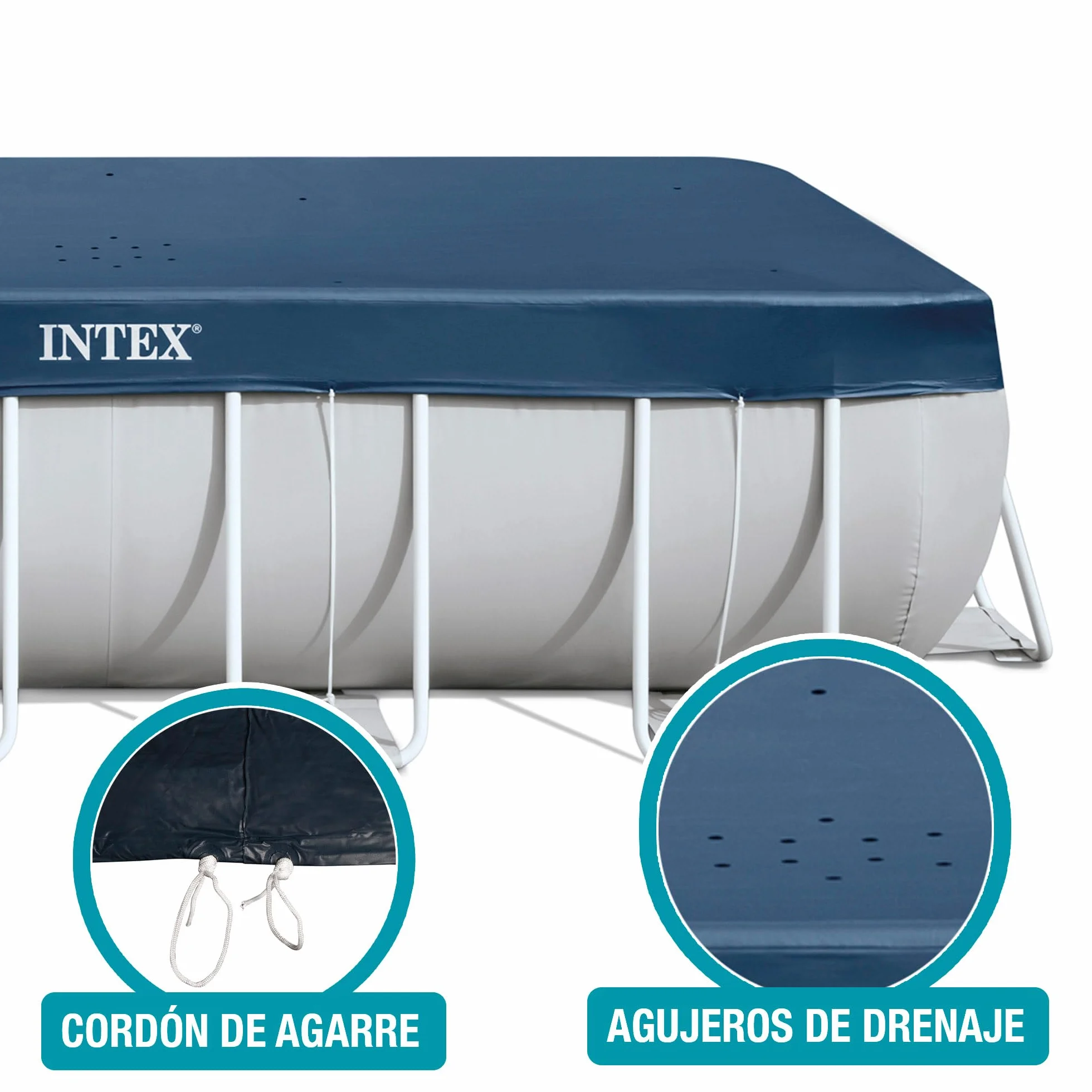 Intex Rectangular Basen Ogrodowy, Niebieski, 389 x 184 cm