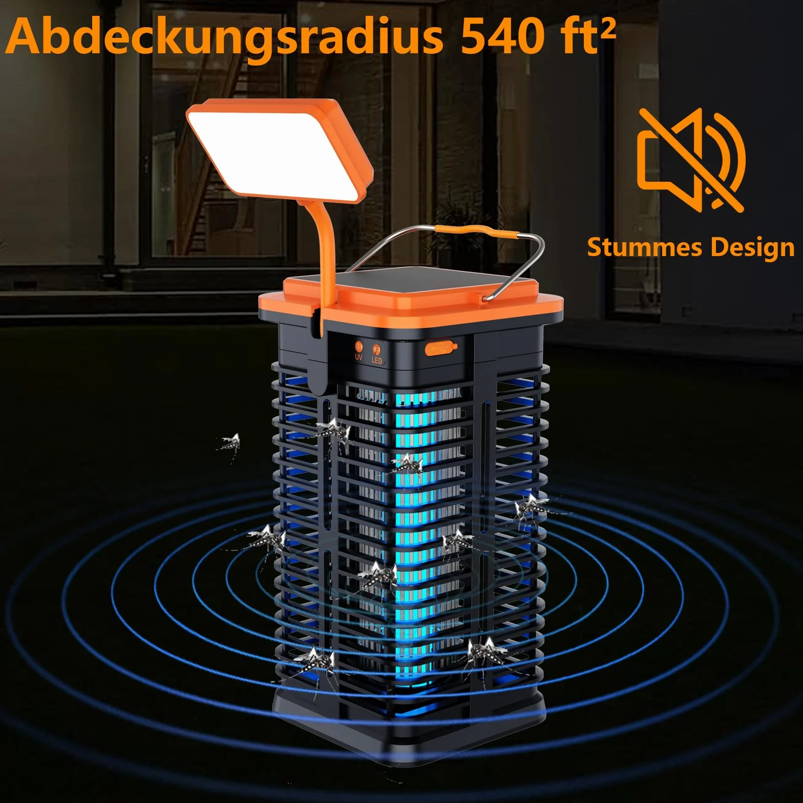 Homesuit solarna pułapka na komary 4200 V lampa UV ładowana USB wodoszczelna