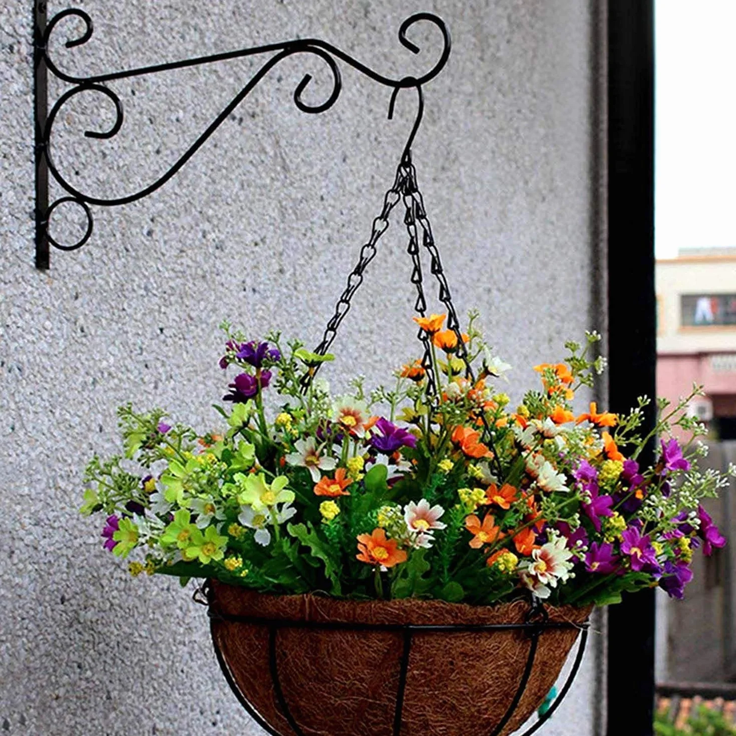 Ozdoba na ścianę uchwyt na kwietnik 25 cm do ogrodu