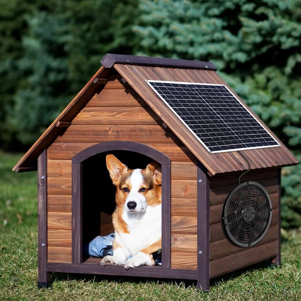 Wentylator solarny, 20 W, odporny na warunki atmosferyczne, zasilany energią słoneczną z wentylatorem DC, do małych kurników, szklarni, szop, domów dla zwierząt domowych, okien