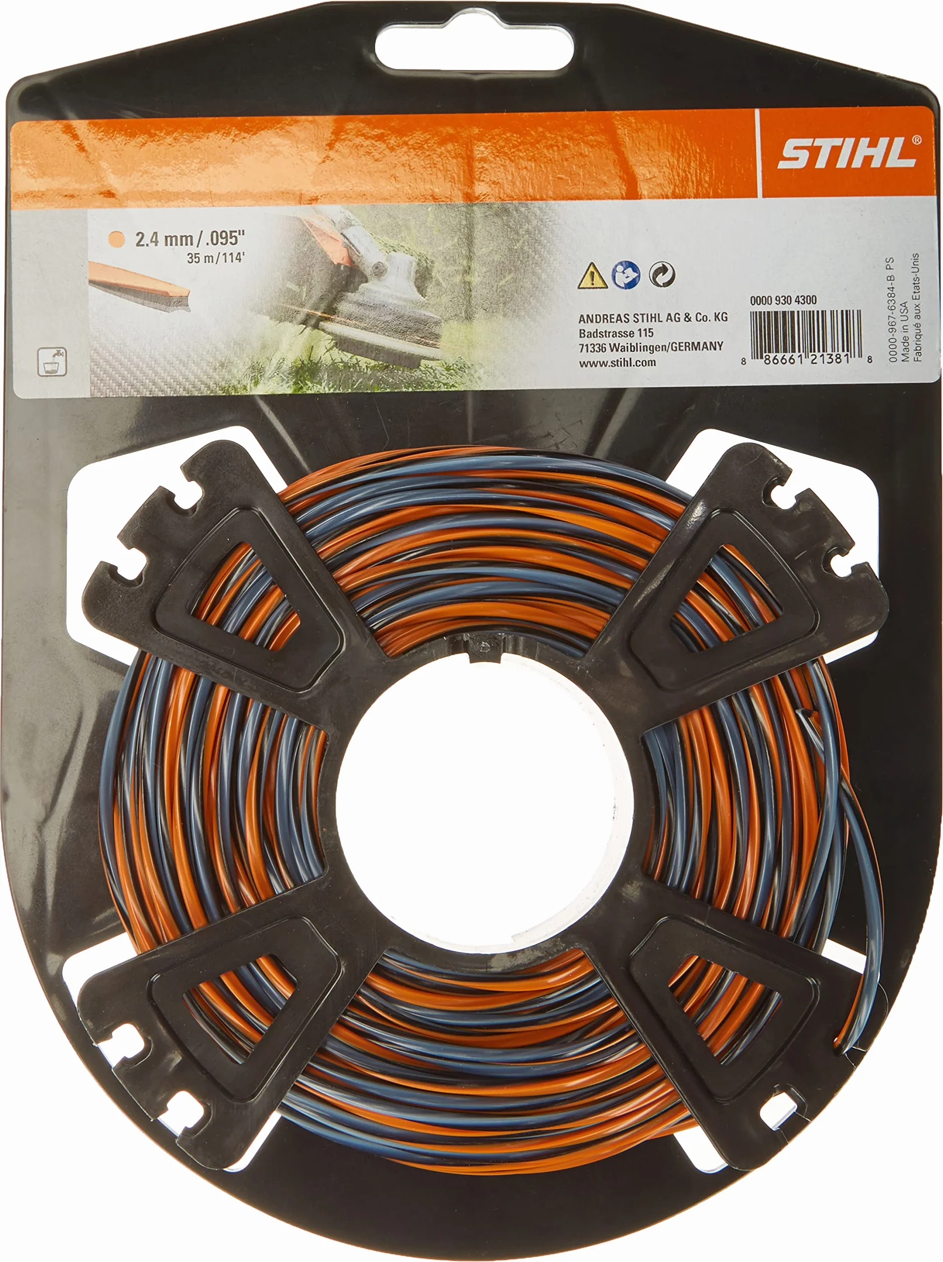 STIHL 00009304300 CF3 Pro nici do koszenia w kształcie krzyża, z zawartością węgla, pomarańczowe