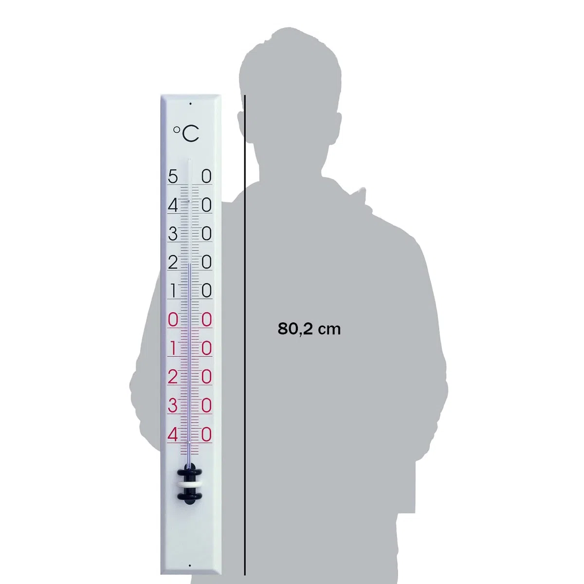 TFA Dostmann Analogowy termometr wewnętrzny i zewnętrzny, z metalu, temperatura wewnętrzna i zewnętrzna, odporny na warunki atmosferyczne, duża skala