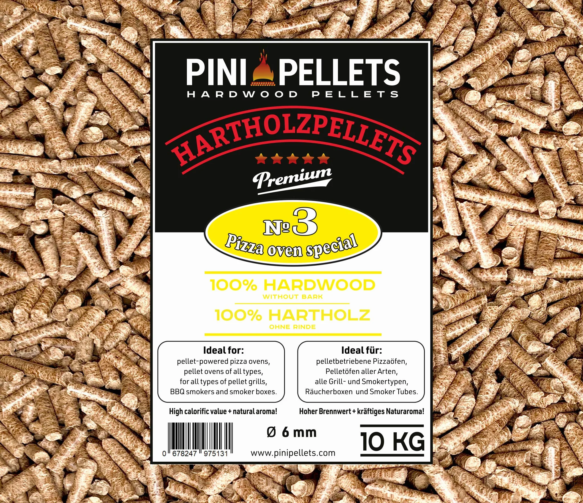 PINI Pellet z twardego drewna 10 kg do pieca do pizzy