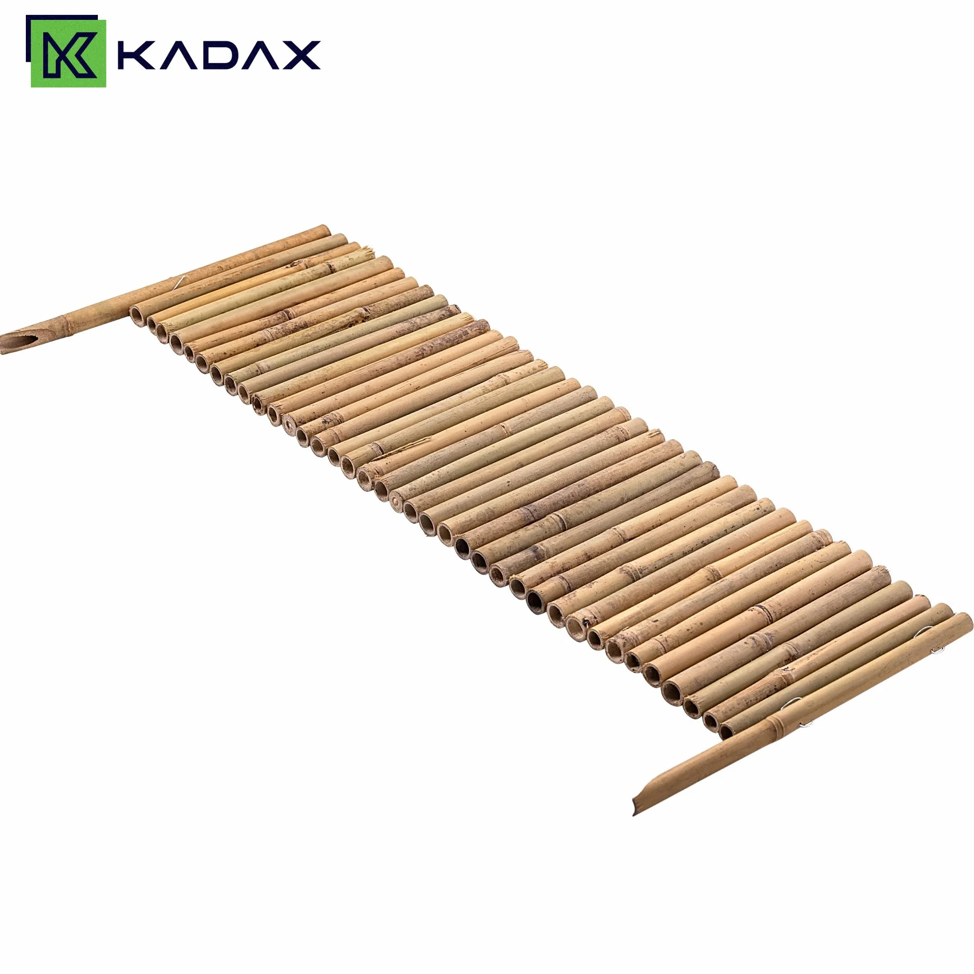KADAX Krawędź trawnika z bambusa, 100 x 30 cm, elastyczne obramowanie rabatki z bambusowych drążków, ogrodzenie bambusowe do ogrodu, dekoracyjne ogrodzenie ogrodowe