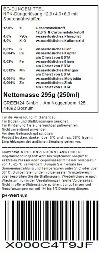 GREEN24 Nawóz bananowy NPK płynny 250 ml koncentrat do roślin tropikalnych