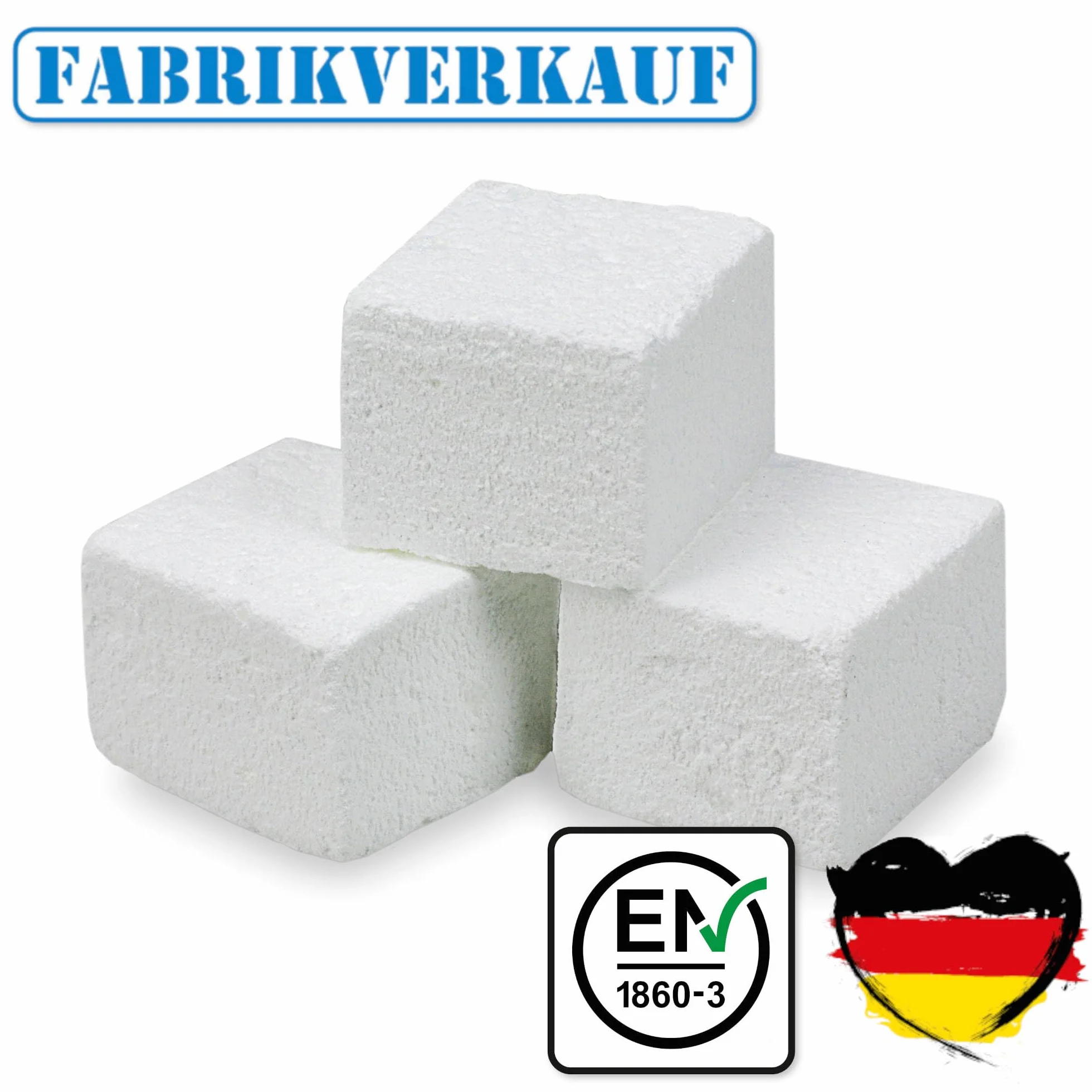 Sprzedaż fabryczna (24 sztuki) białe kostki do rozpałki niemieckiego producenta, podpałka do grilla, podpałka do kominka, podpałka do pieca, kostki parafiny, podpałka Made in Germany (parafina 24