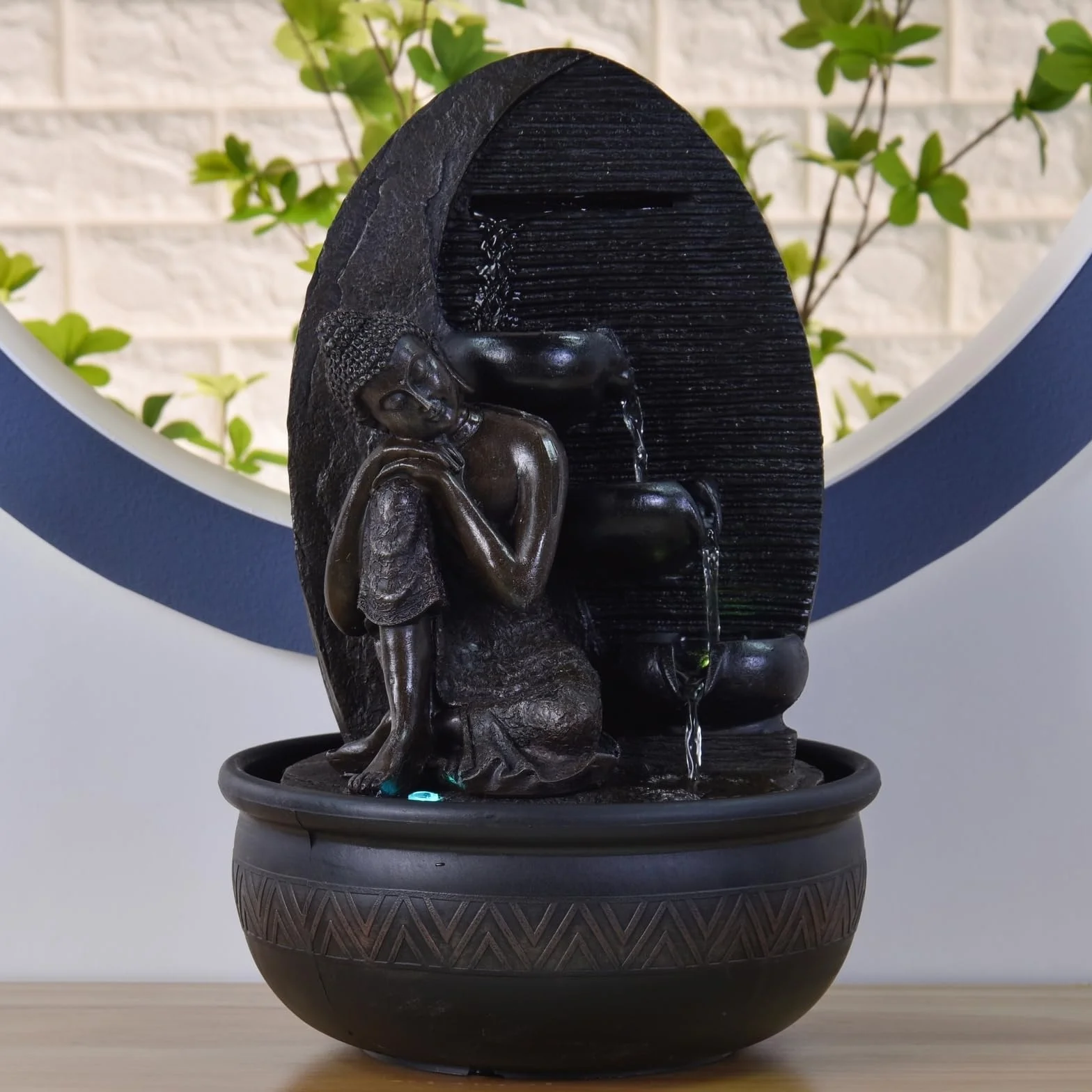 Zen'Light Bouddha Grace Fontanna, Żywica, Brązowy, 26 x 26 x 40 cm