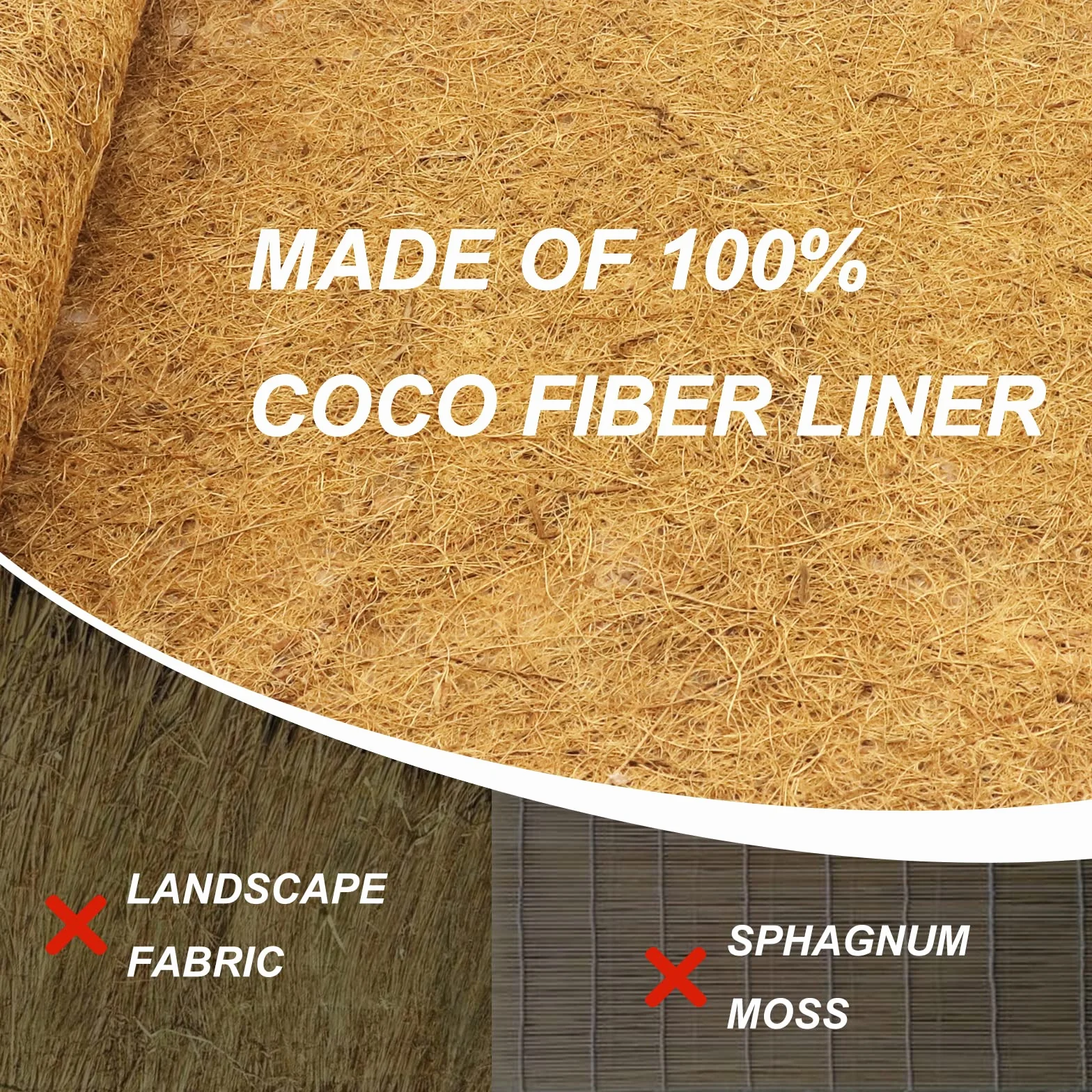 Coco Liner Roll, wisząca wkładka do kosza Coco, wypełniacz doniczek ogrodowych, mata do uprawy kokosa, gruba mata z włókna kokosowego, do sadzarek na patio, pojemników, koryt ściennych, dywan