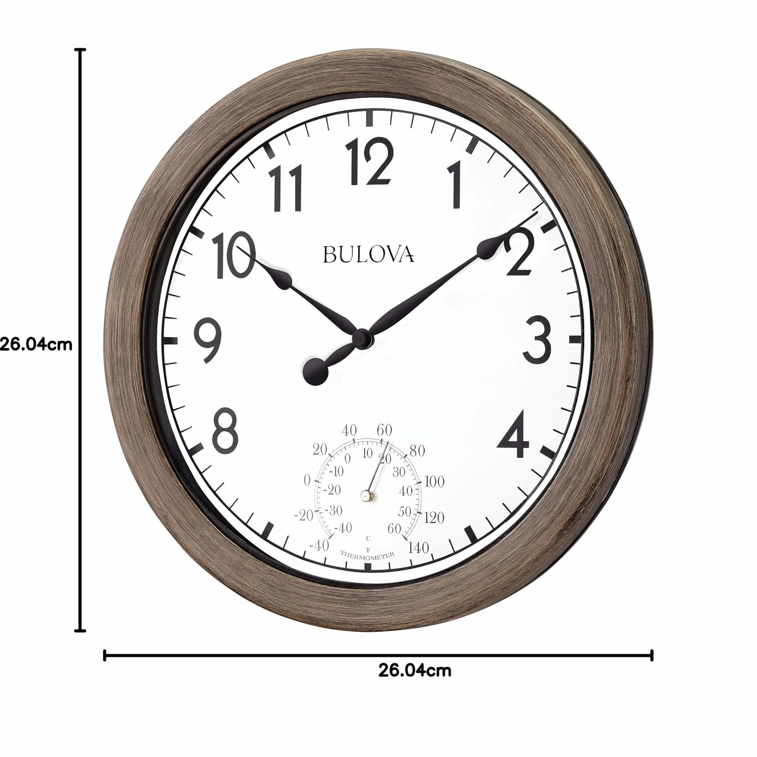 Bulova Patio Time zegar ścienny 10,25 cala rattanowe
