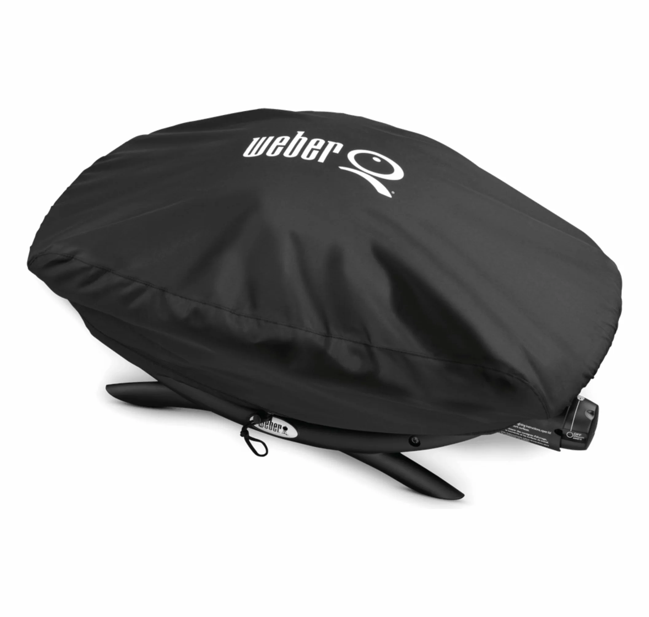 Weber Premium Pokrowiec na grill Q1000/2000 z podstawą / z wózkiem, UV- & wodoodporny, z zapięciem na rzep do mocowania - Czarny (7120)