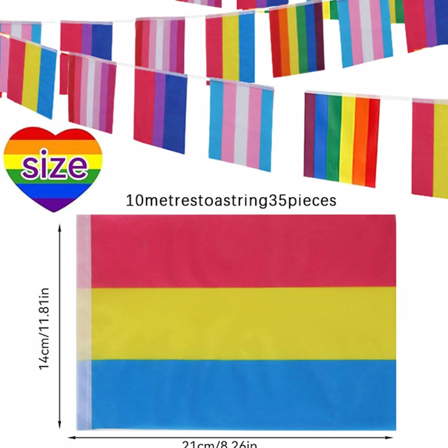 ACTOYS Tęczowa Flaga LGBT Pride 10 metrów Girlanda Dekoracja Impreza