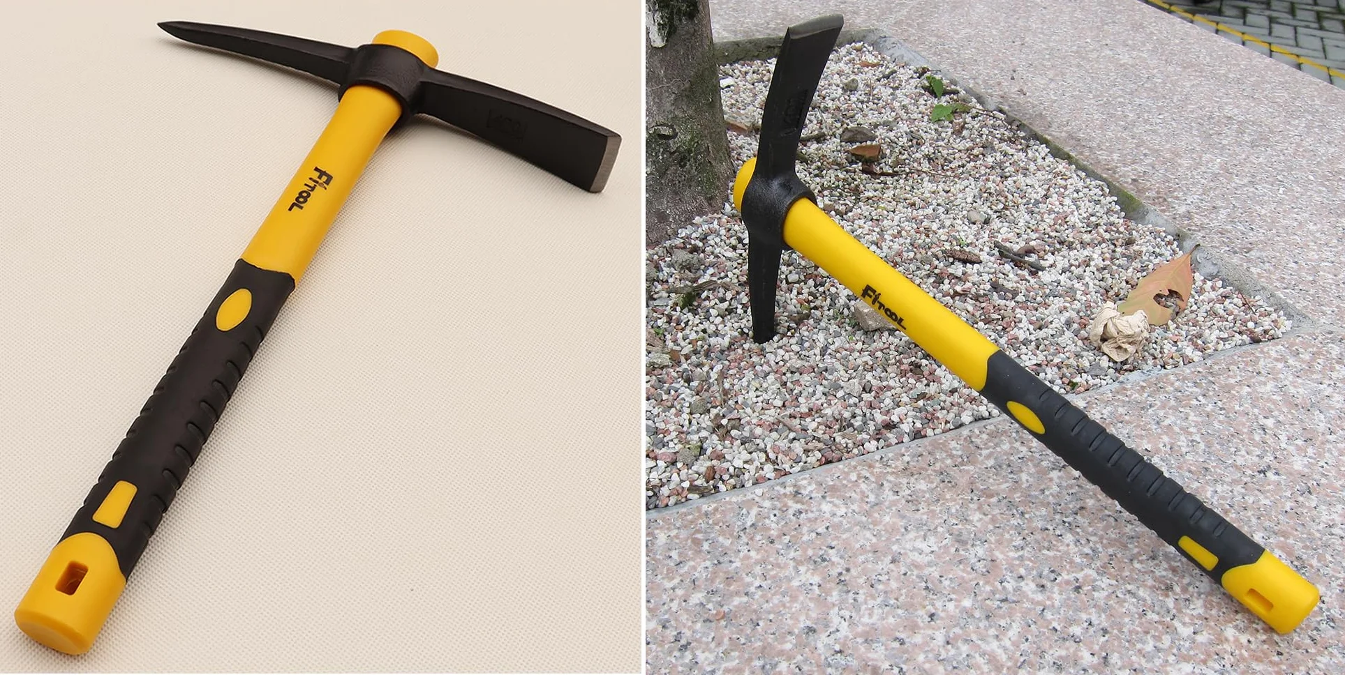 Kute chwasty Mattock motyka 38,1 cm, jednoczęściowa, nienaruszona kuta obniżona, uchwyt z włókna szklanego powlekany tworzywem sztucznym, 635 g