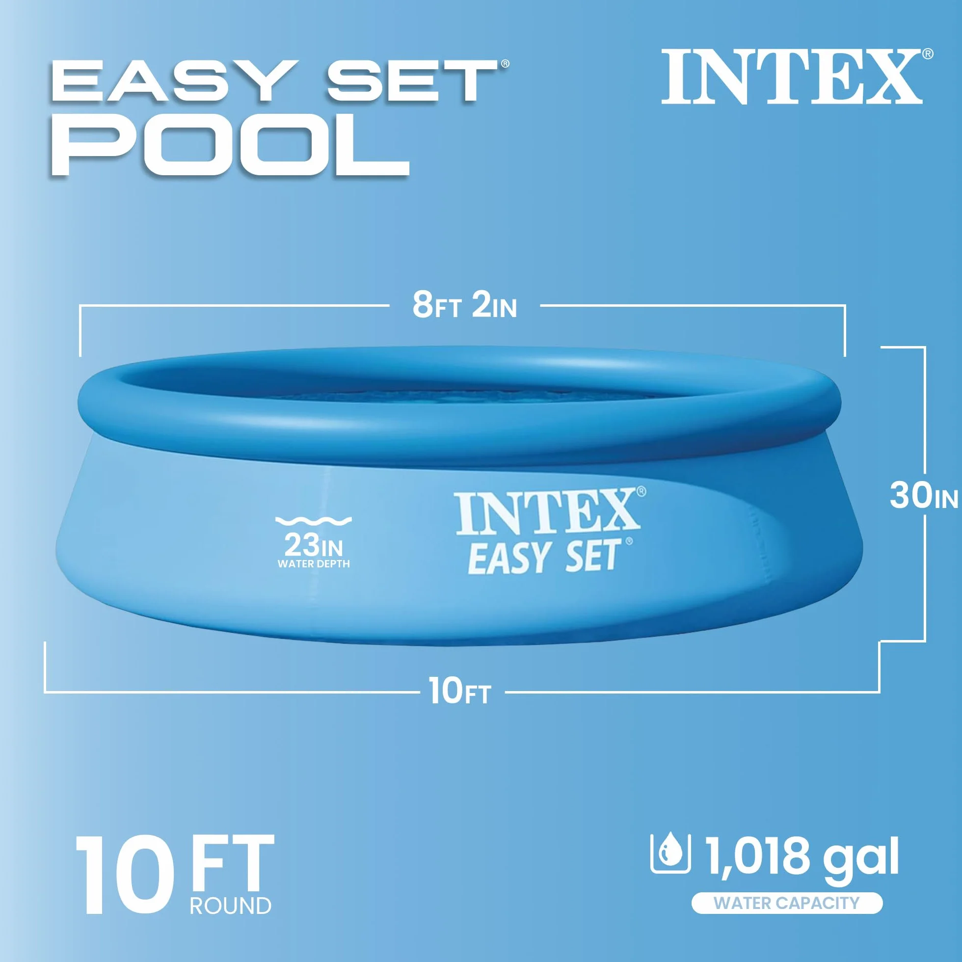 Intex 28120NP Easy Set Up 10 Foot x 30 Inch Pool, Blue