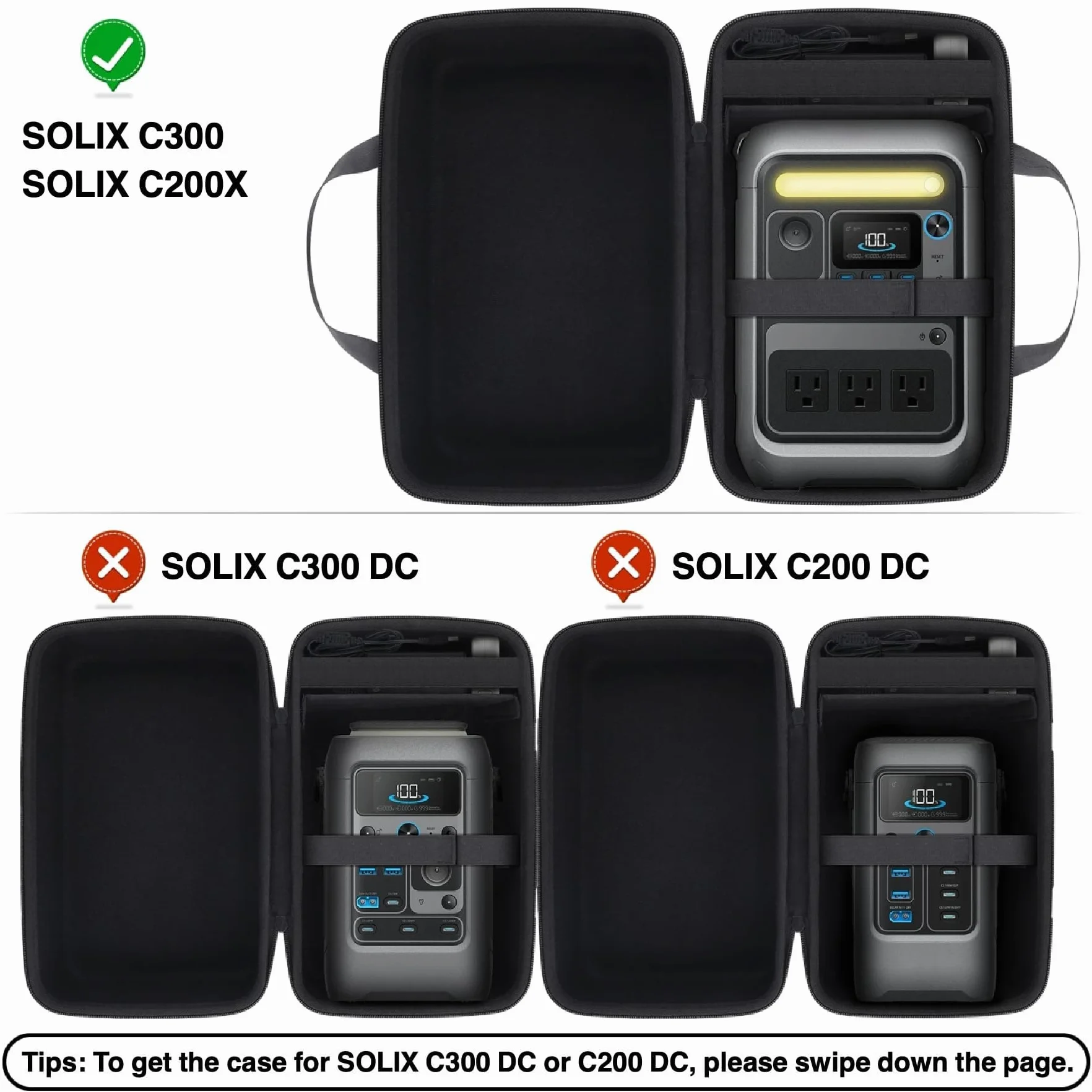 co2CREA Twarde etui podróżne do Anker SOLIX C300 300 W zewnętrzny generator solarny