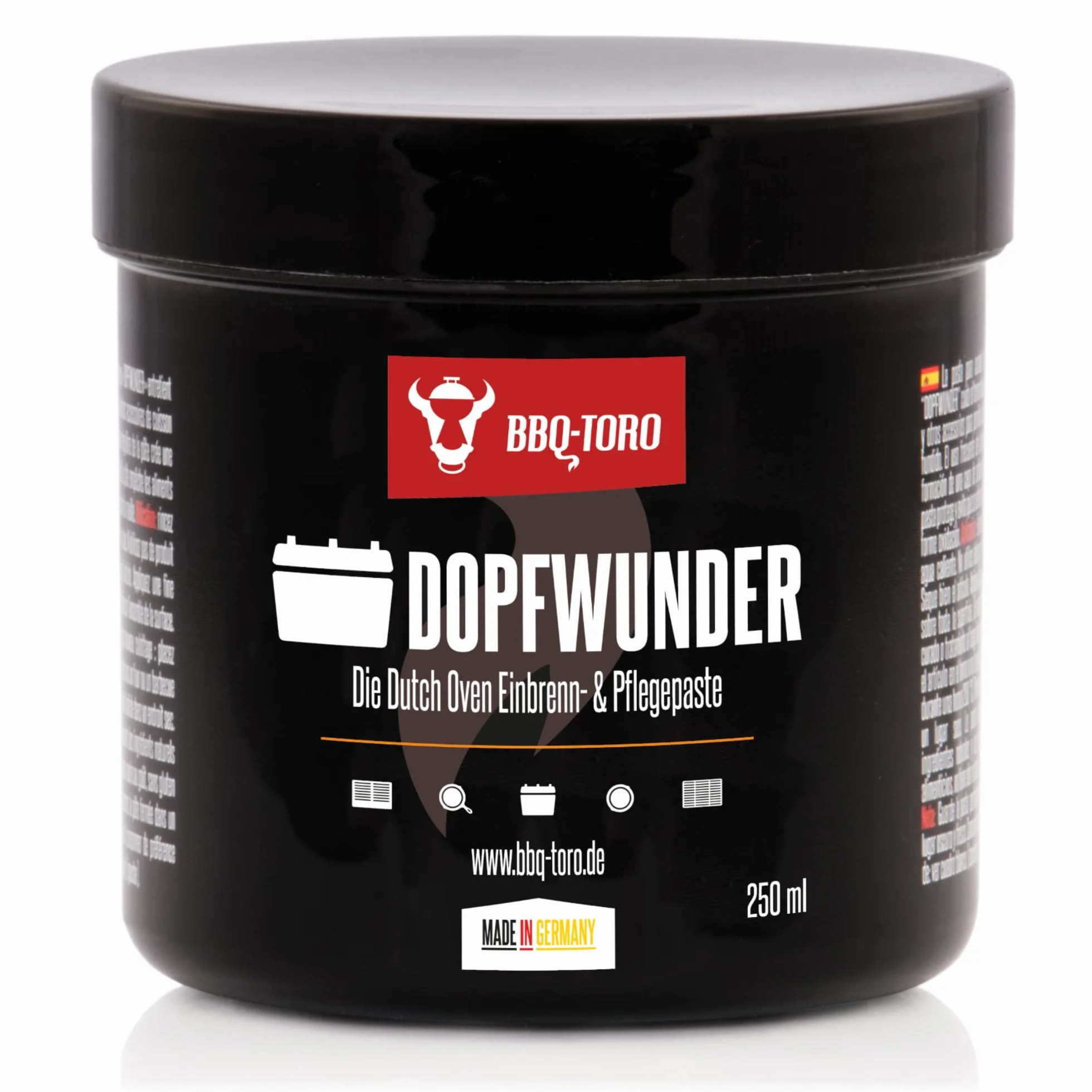 BBQ-Toro Zestaw do pielęgnacji Dutch Oven z pastą DOPFWUNDER 250 ml i olejkiem DOPFHELD 250 ml