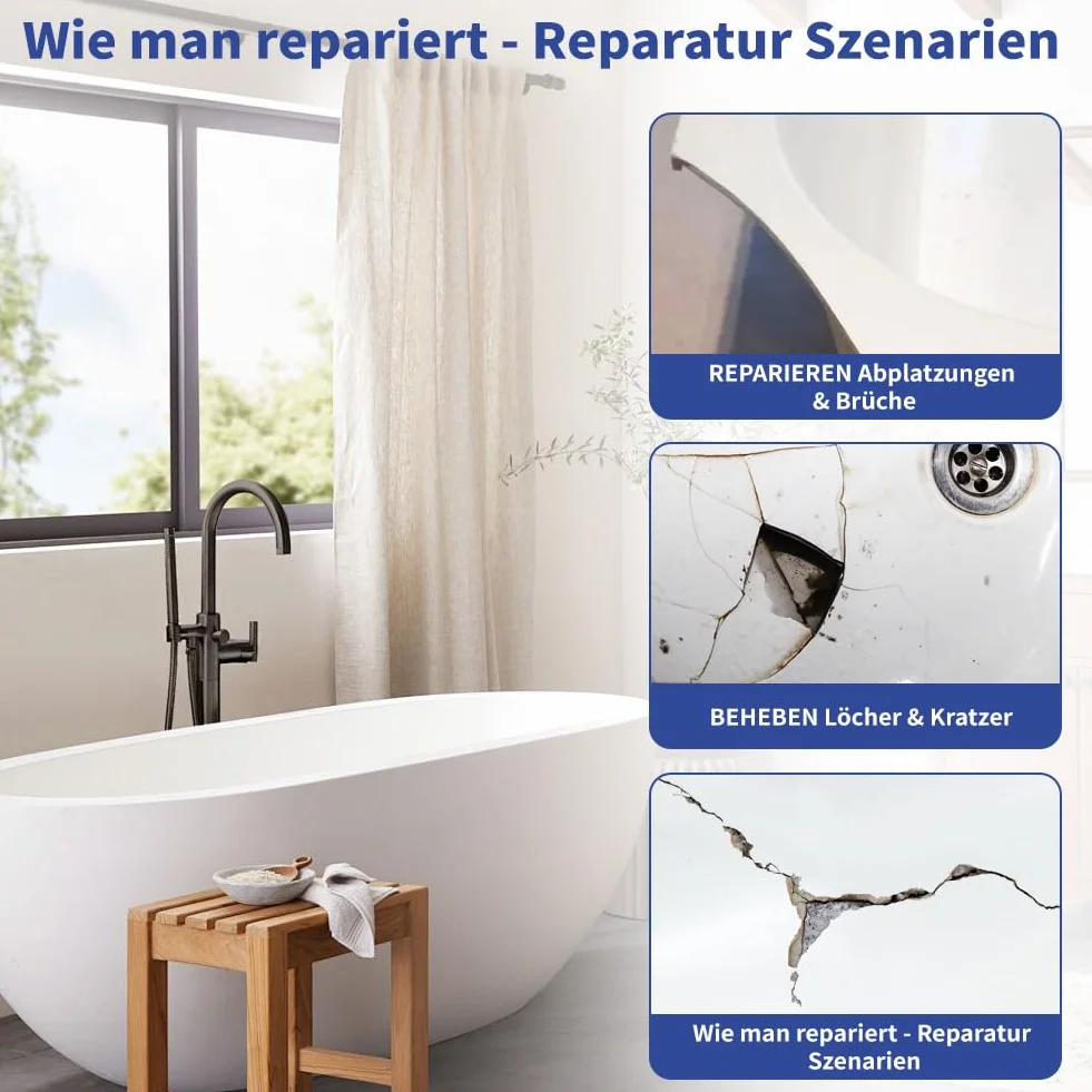 Zestaw naprawczy do umywalki ceramicznej biały wodoodporna emalia regulowany odcień