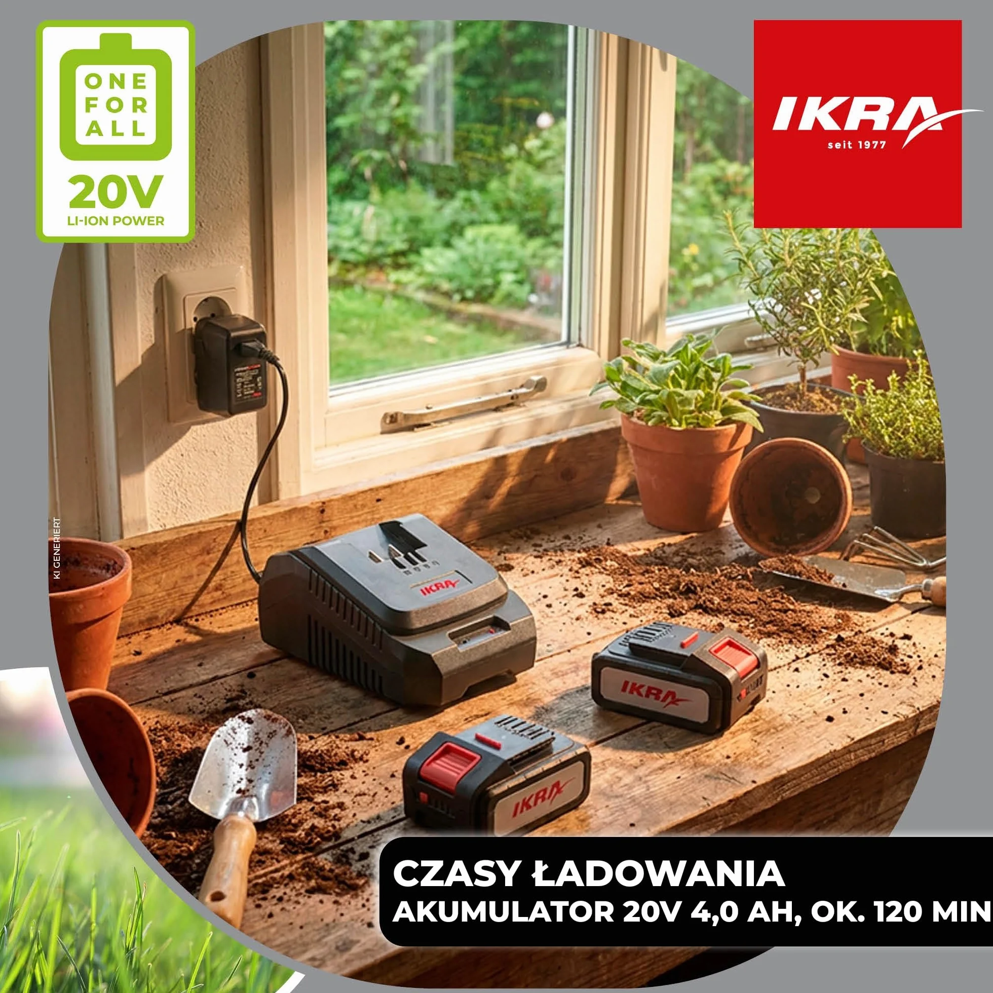 IKRA szybka ładowarka akumulatorów 20V LED stacja ładowania