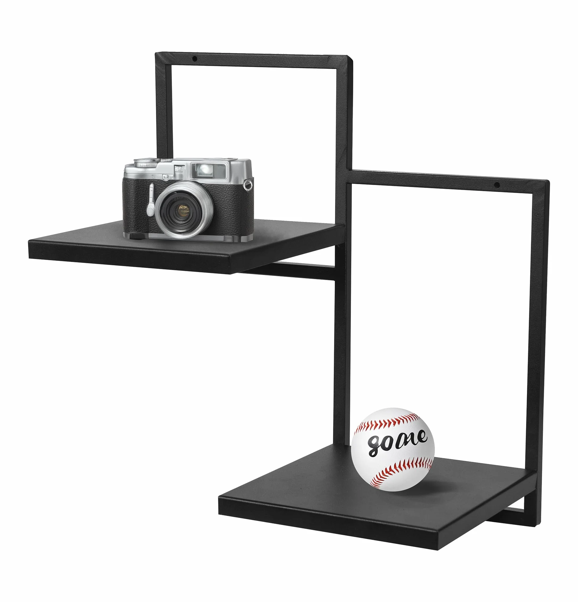 Ścienna półka na rośliny Duo Ripiani - Stojak na rośliny 2 poziomy - 39x21x40cm - kolor Czarny - Kwietnik Metalowa półka ścienna - Półka dekoracyjna - Akcesoria domowe